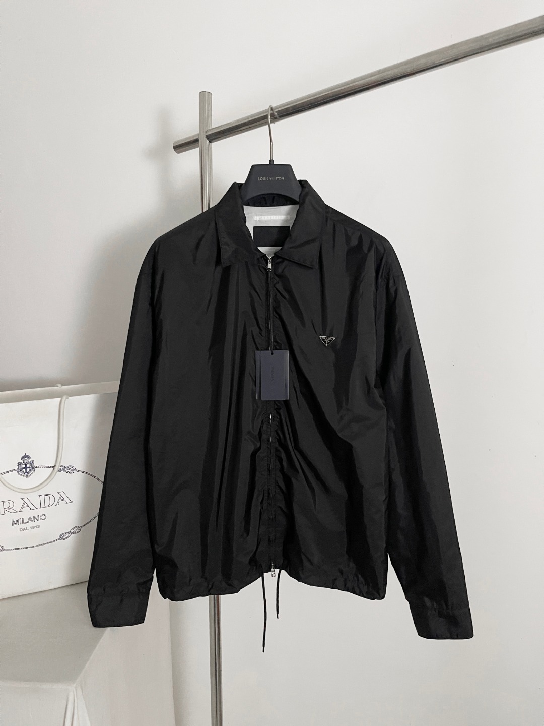 Prada Logo Lapel Bomber Jacket Coat #388041