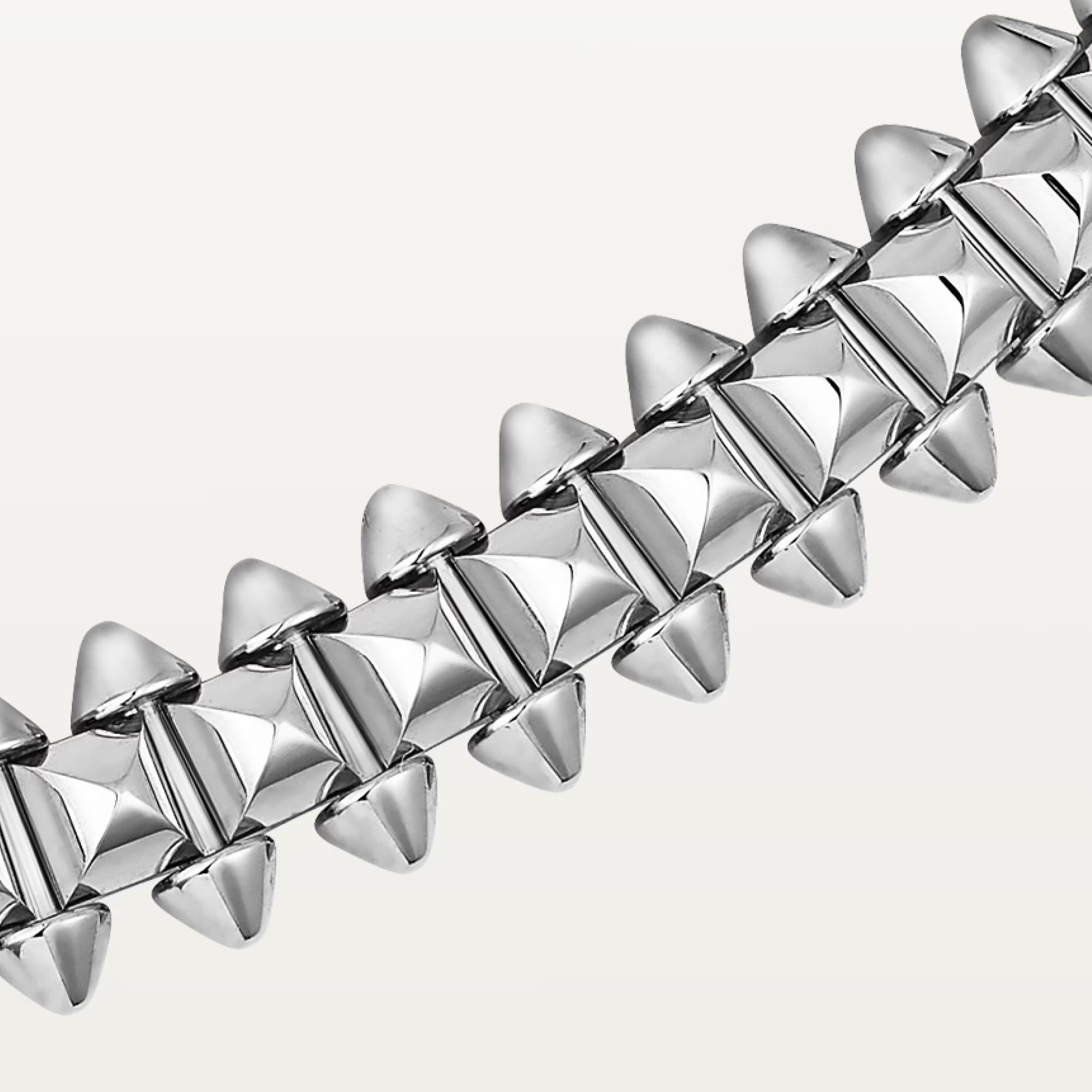 Carty Bullet Necklace, White Gold, No Gemstones