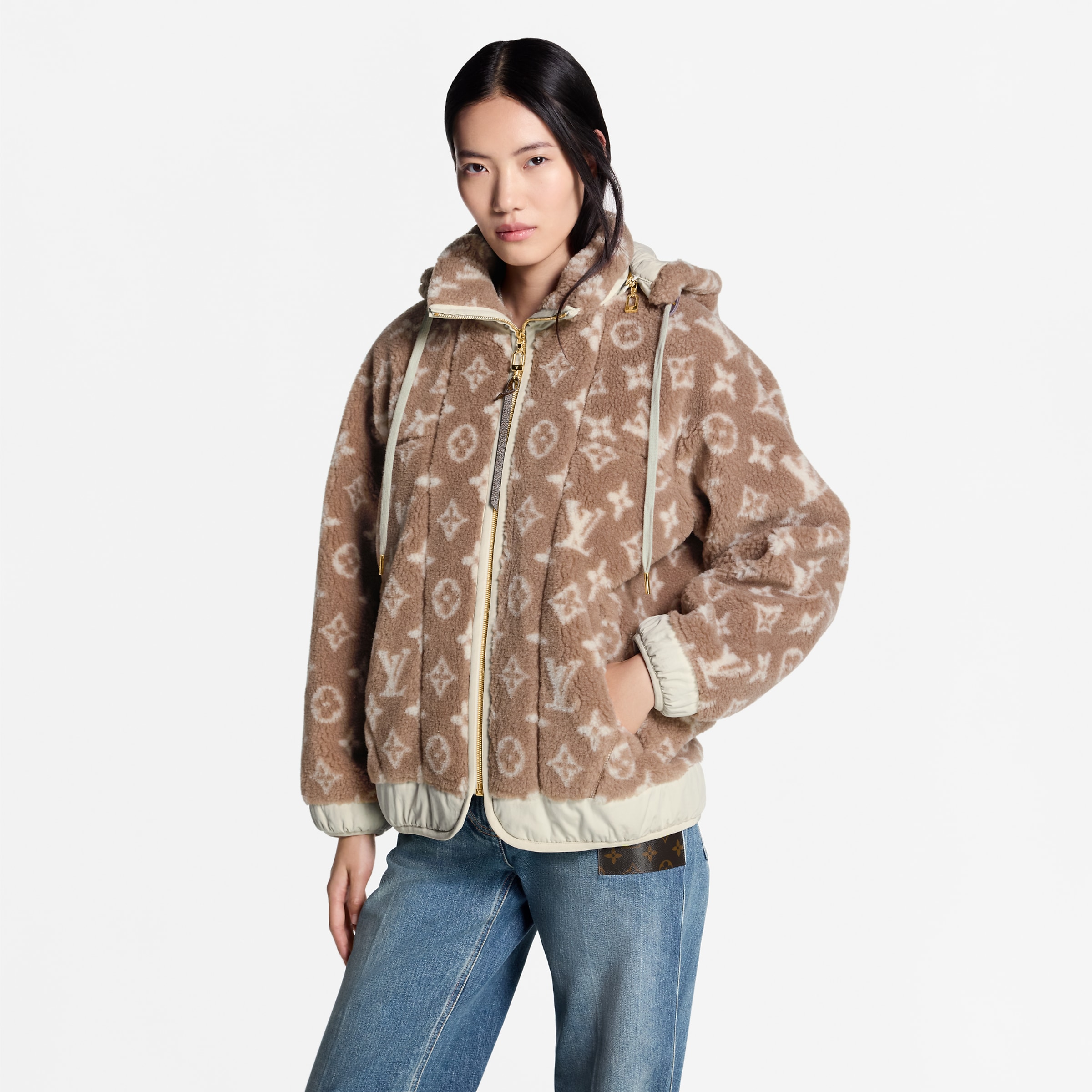 Louis Vuitton Clothing LOUIS VUITTON Monogram Fleece Hooded Jacket #393240 View 2 | Nigo Office