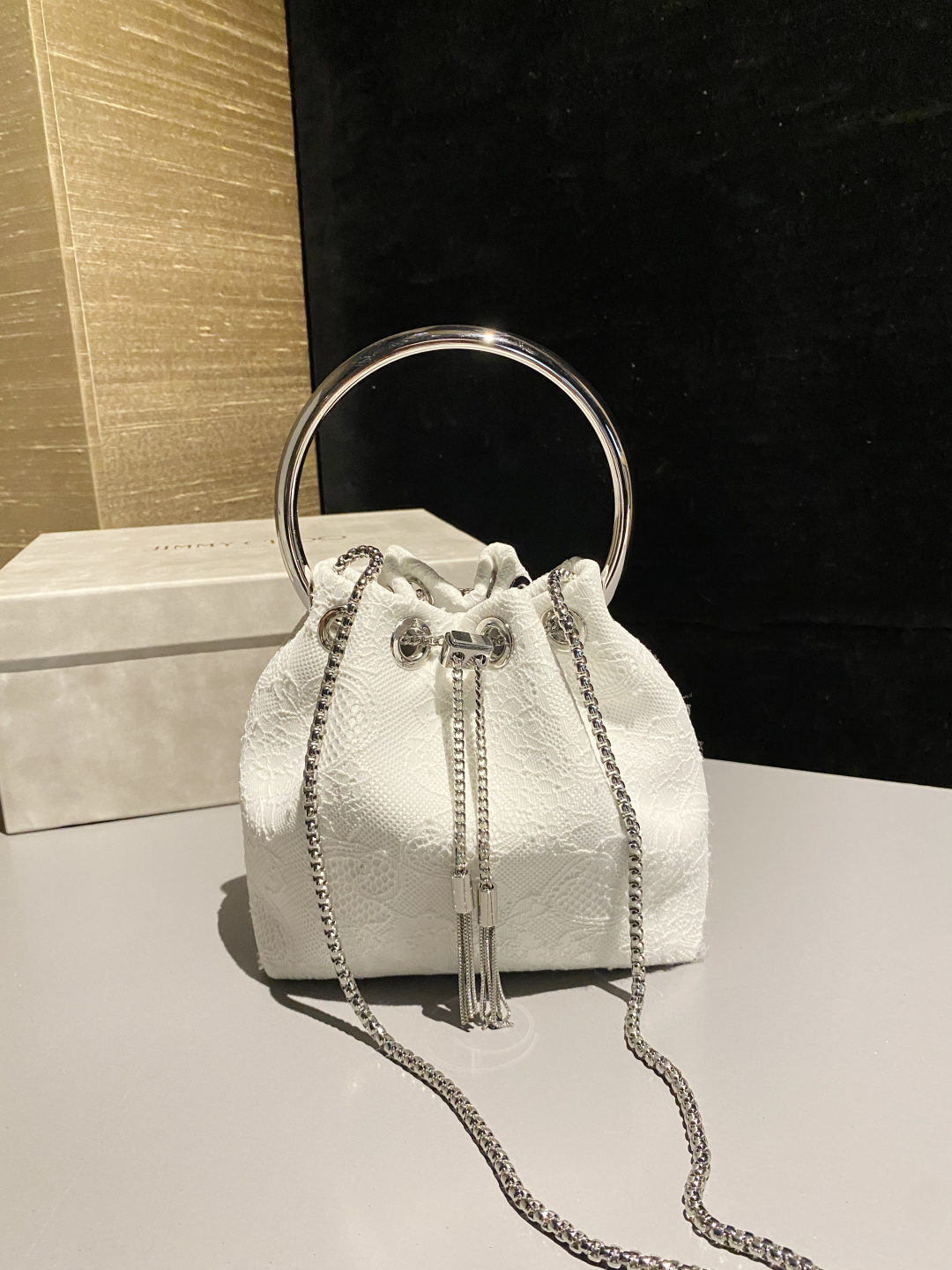 [TOP] JIMMY CHOO Bon Bon Bag 16x15x9.5cm - White - 711 Luxury