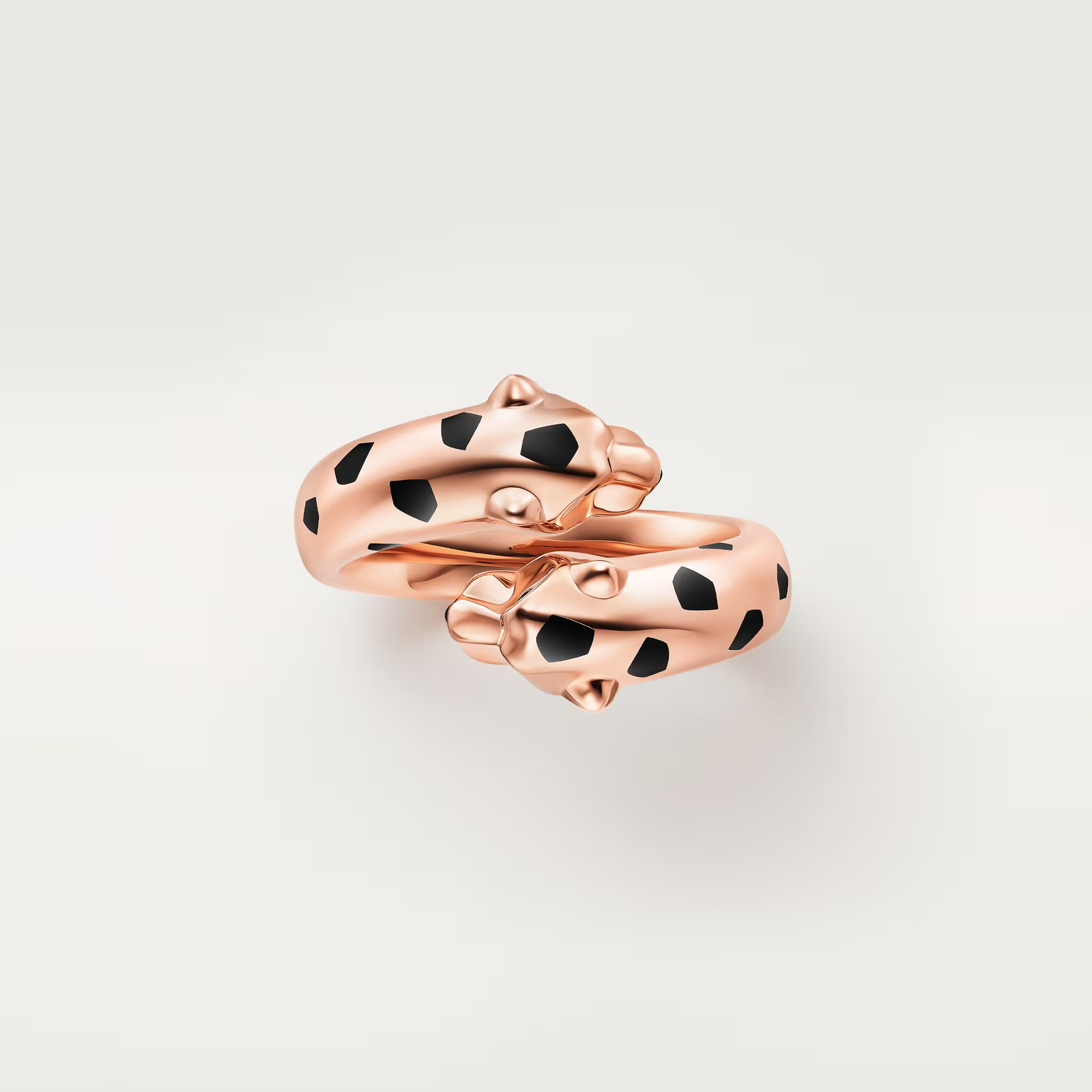 Carty Panther Motif Ring, Rose Gold, Double Head