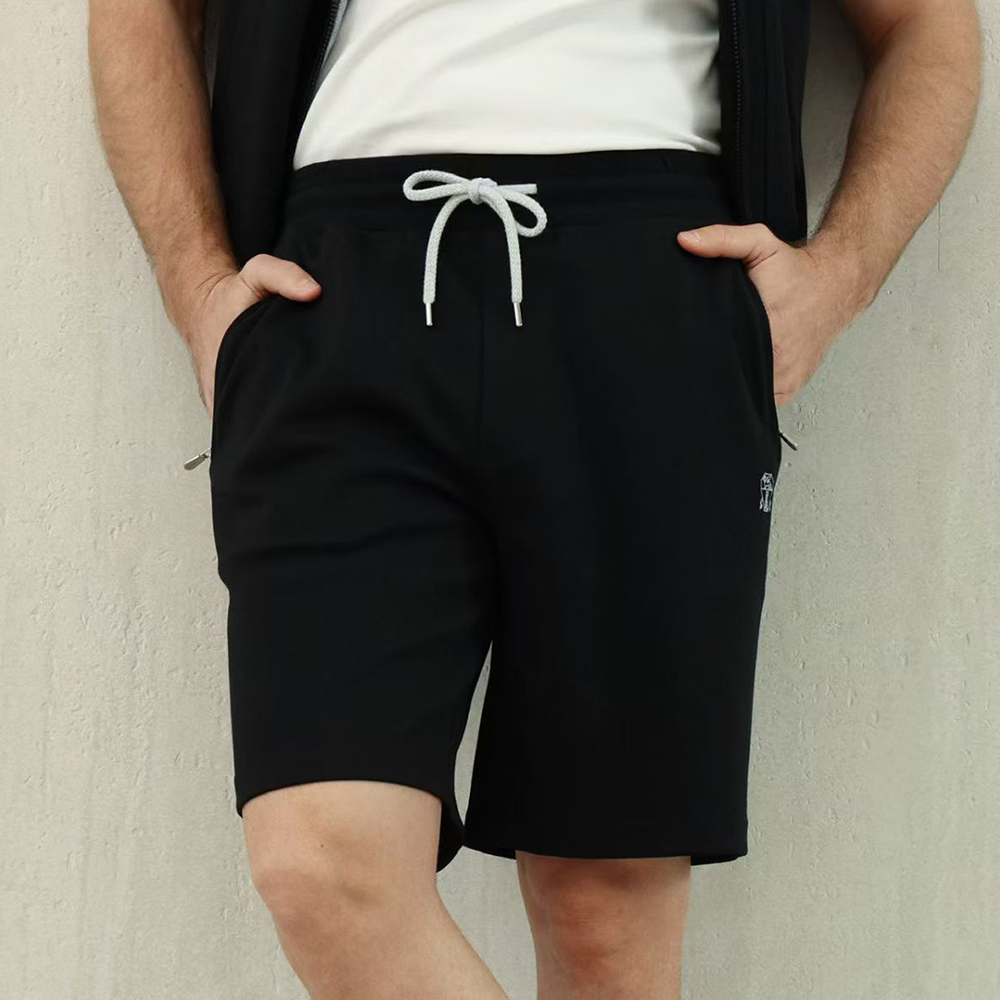 Brunello Cucinelli Men's Drawstring Cotton Shorts#378312