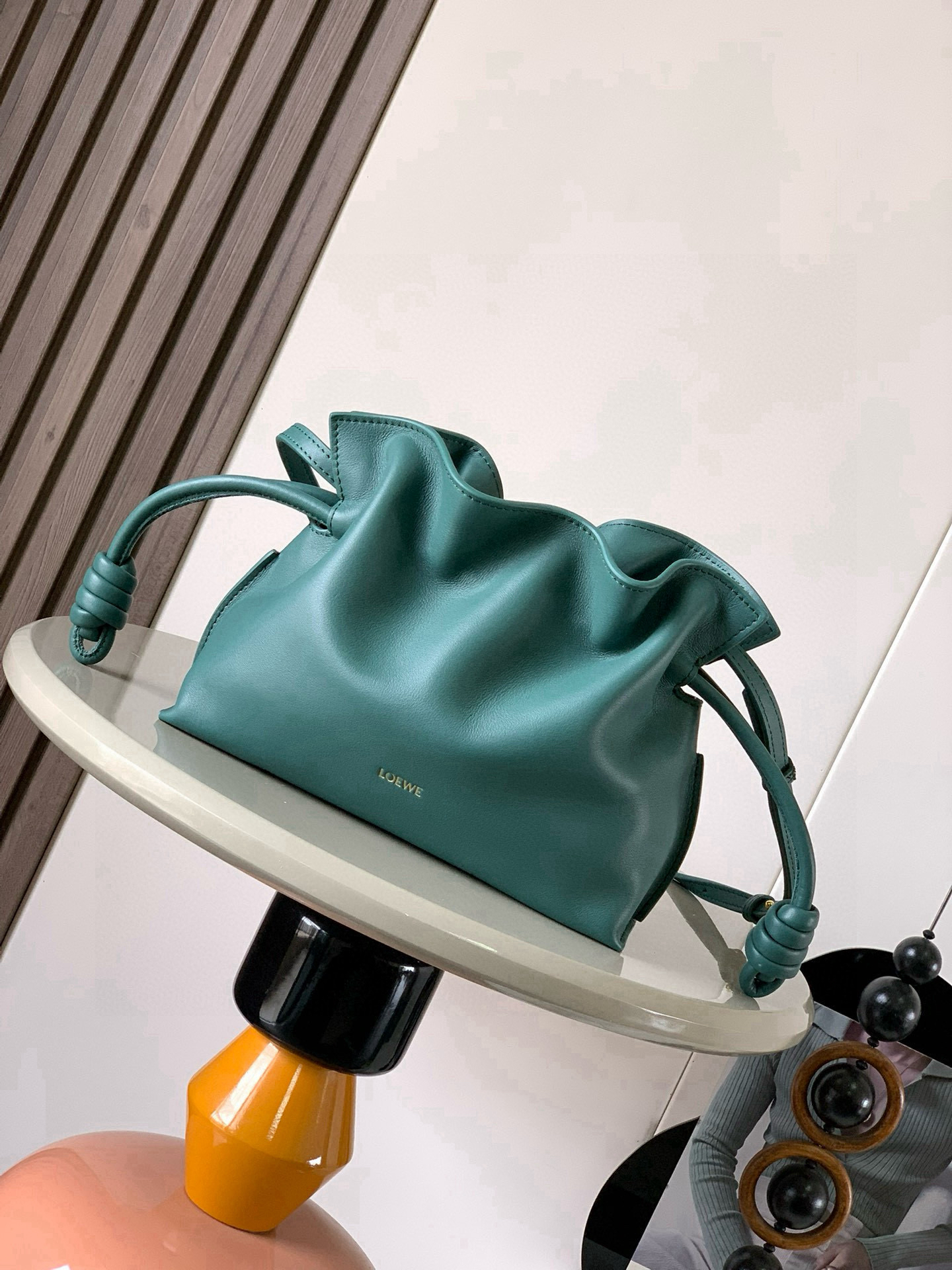 [TOP] LOEWE Flamenco Bag Cowhide Leather 23x18x9cm - Green