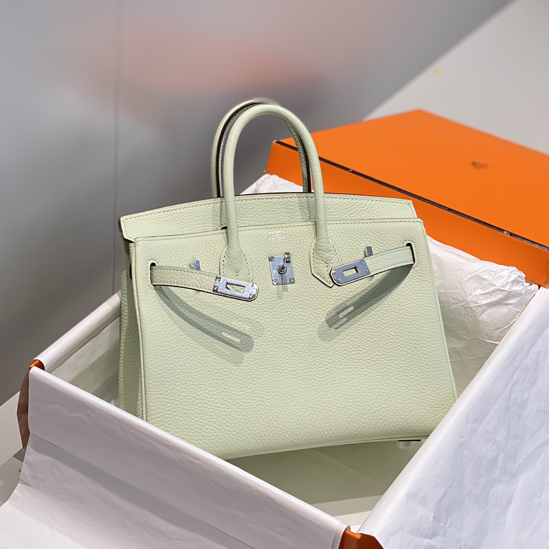 [TOP] HERMES Birkin Togo Leather 25cm - Vert Fizz & SHW