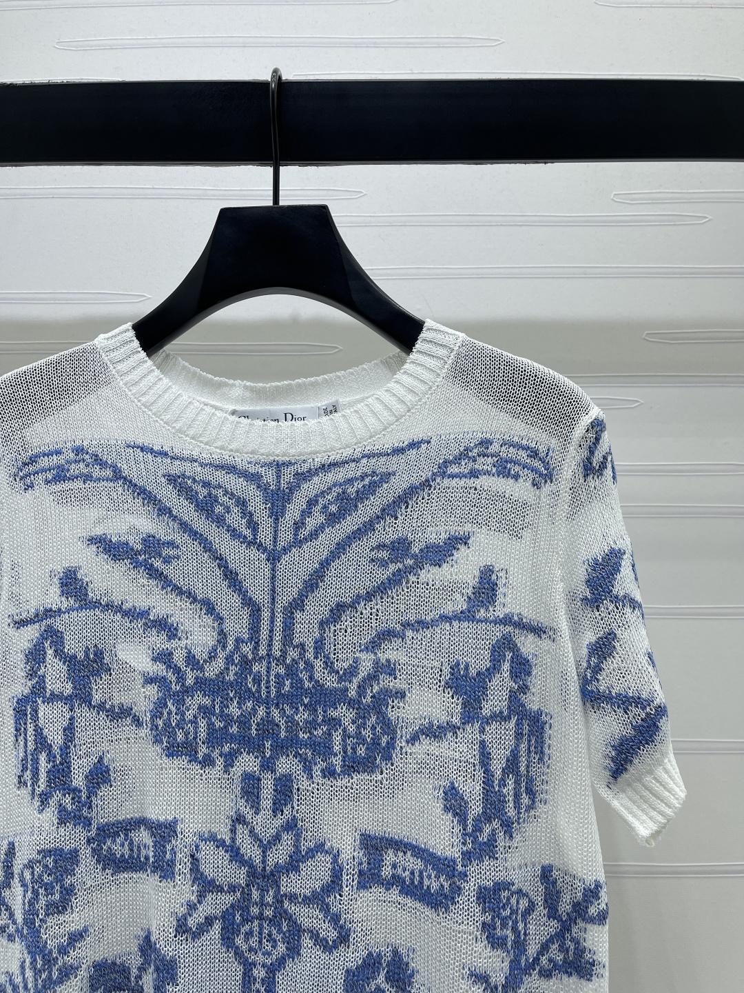 [TOP] Christian Dior Intarsia Knit Short Sleeve T-shirt - White - 711 Luxury