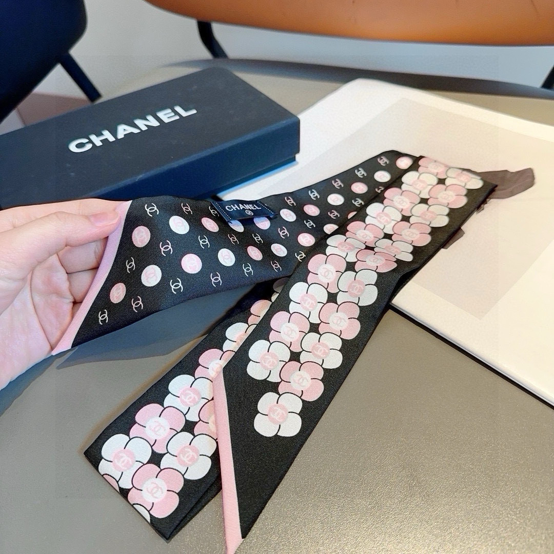 [TOP] CHANEL Twilly Scarf - Black - 711 Luxury