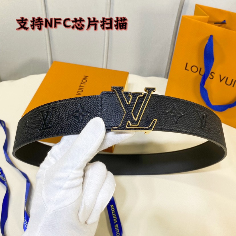 [TOP] Louis Vuitton LV Men's Belt 4 cm - Black - 711 Luxury