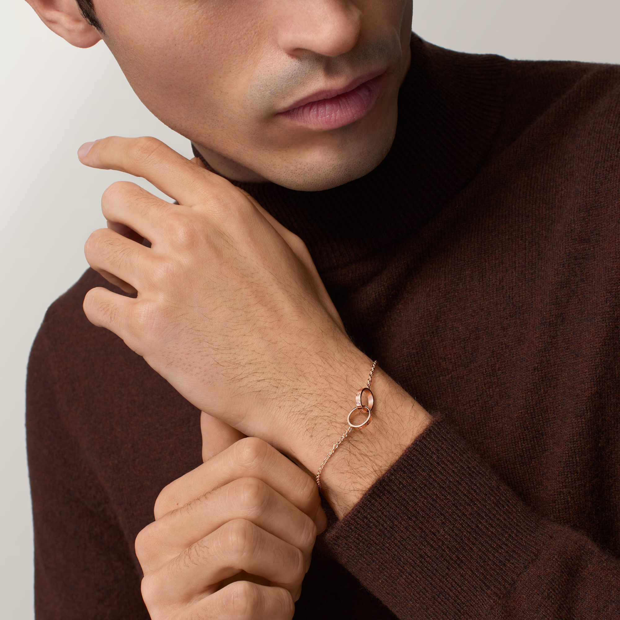 Carty Love Luna Loop Bracelet, Rose Gold, Chain