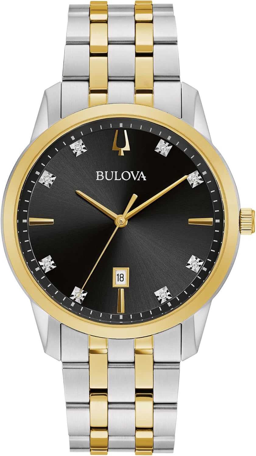 Bulova Men's Classic Diamond Sutton 3-Hand Quartz Watch, 40mm