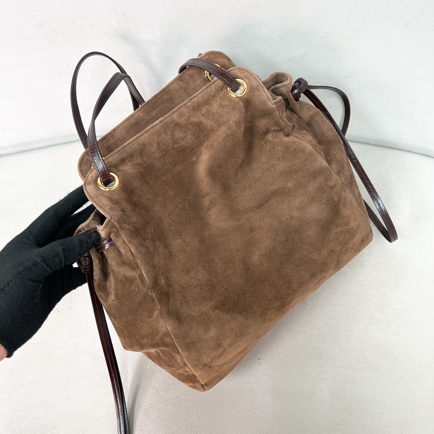 [TOP] PRADA Carry Bag 28x32x14cm - Brown