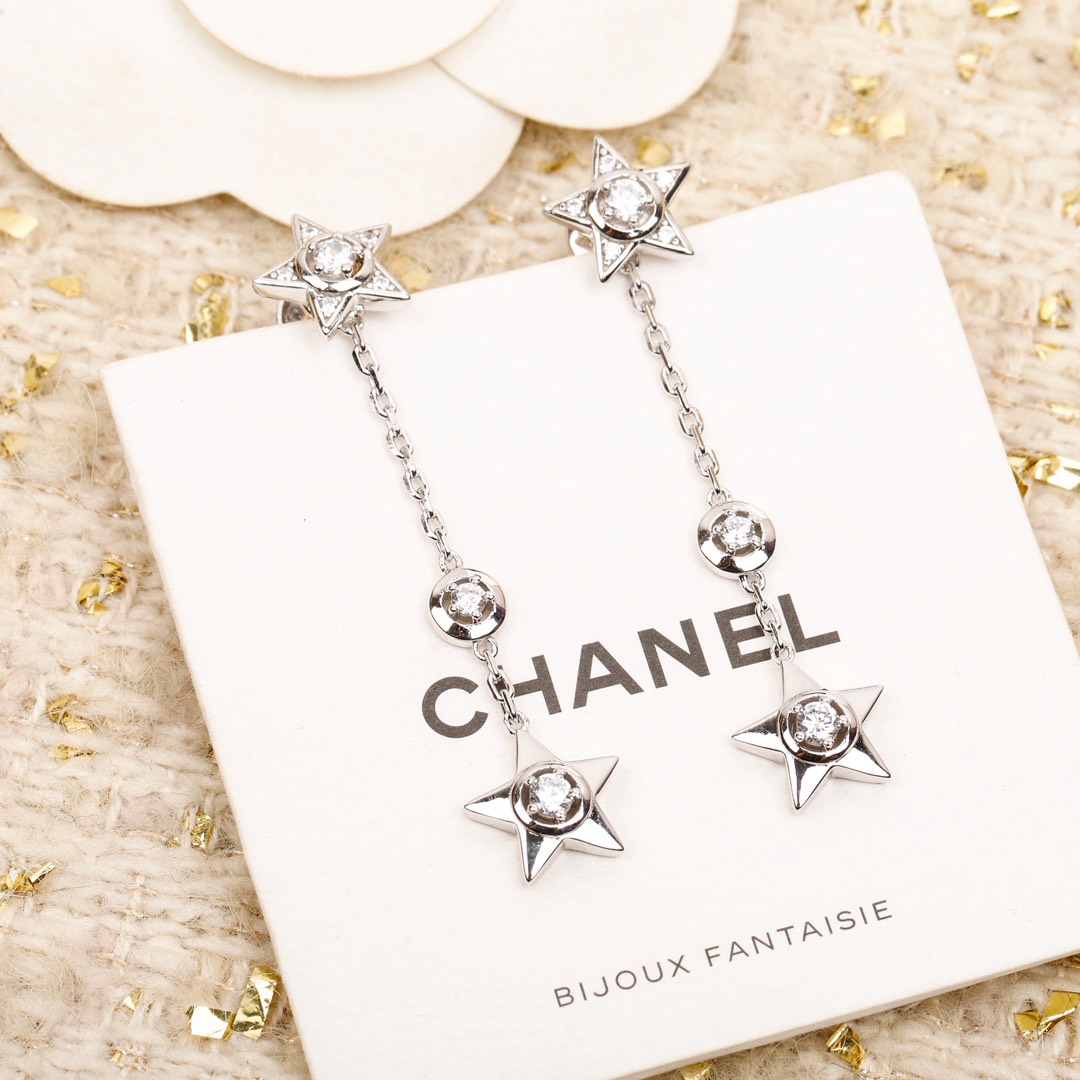 [TOP] CHANEL Earrings - Silver
