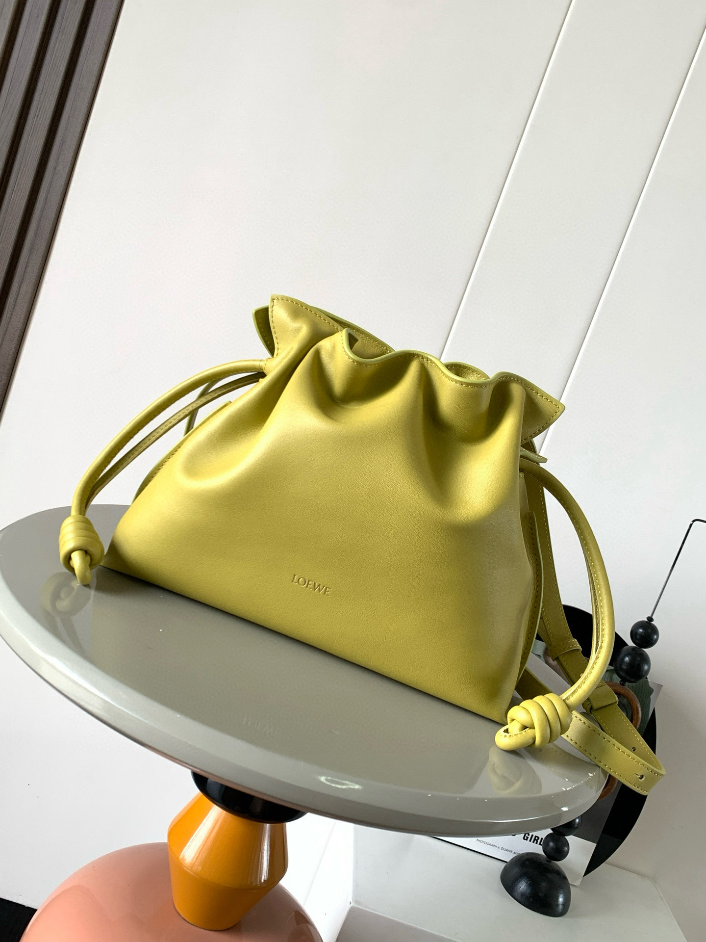 [TOP] LOEWE Flamenco Bag Cowhide Leather 30x24.5x10.5cm - Yellow