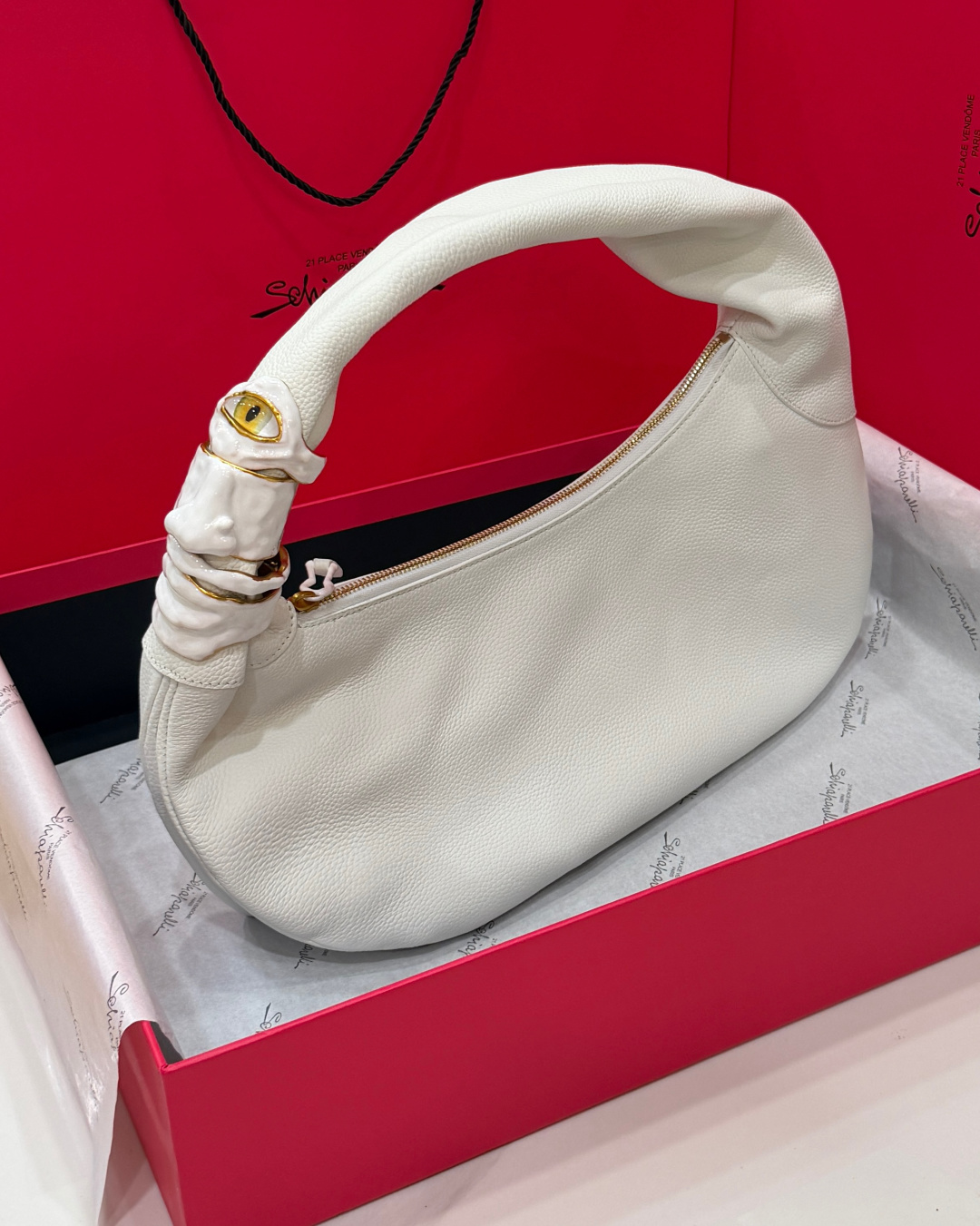[TOP] Schiaparelli Soufflé Bag 40x39x27cm - White - 711 Luxury
