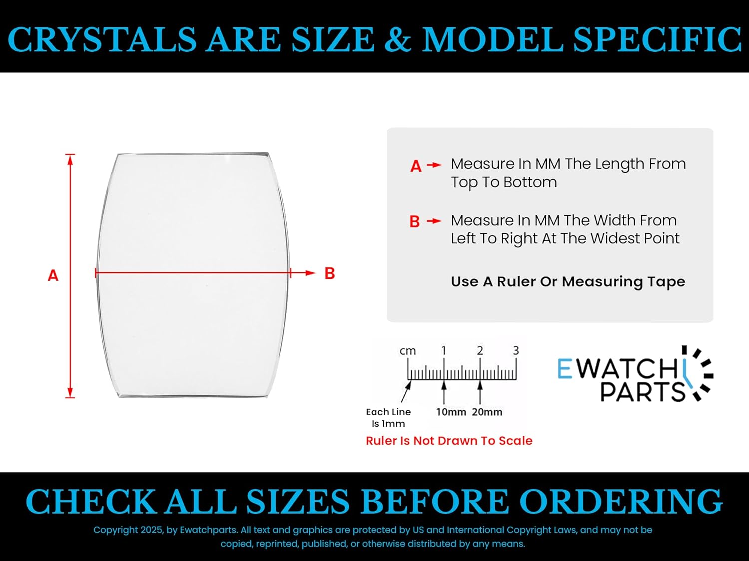 Ewatchparts 32.95mm Sapphire Watch Crystal Compatible With Audemars Piguet Royal Oak Offsore Watch