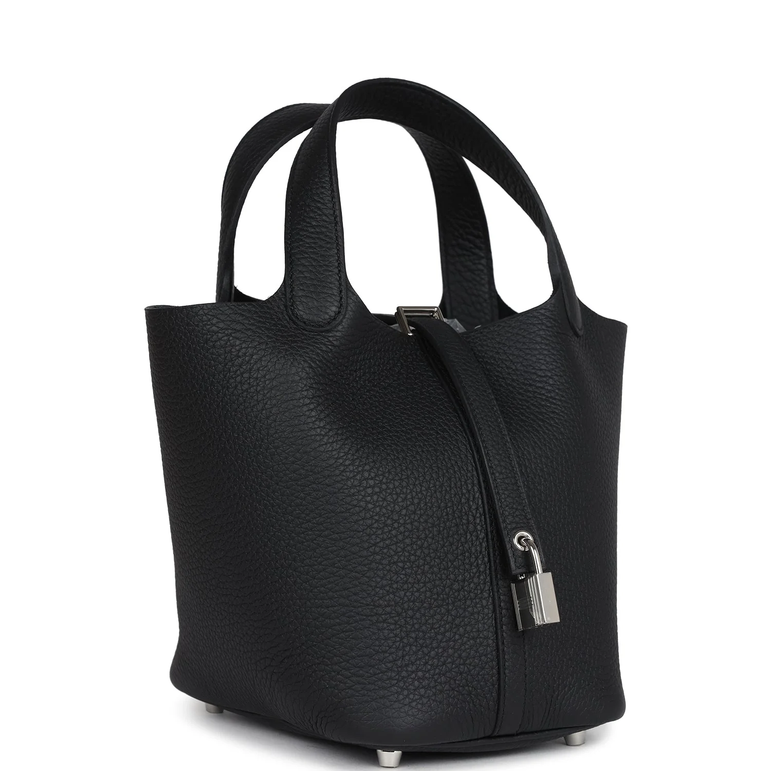 Hermes Picotin Lock  Black Clemence Palladium Hardware