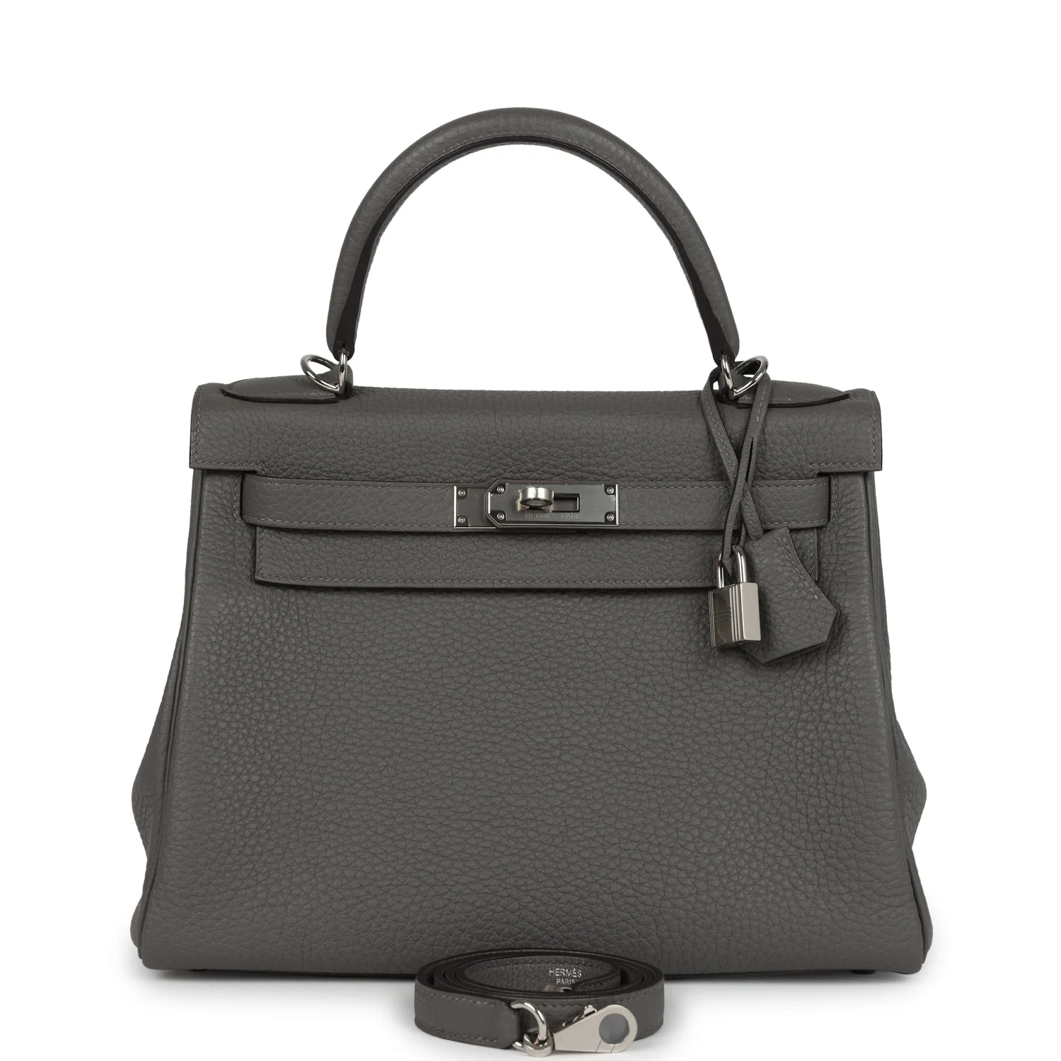 Hermes Kelly Retourne  Gris Meyer Clemence Palladium Hardware