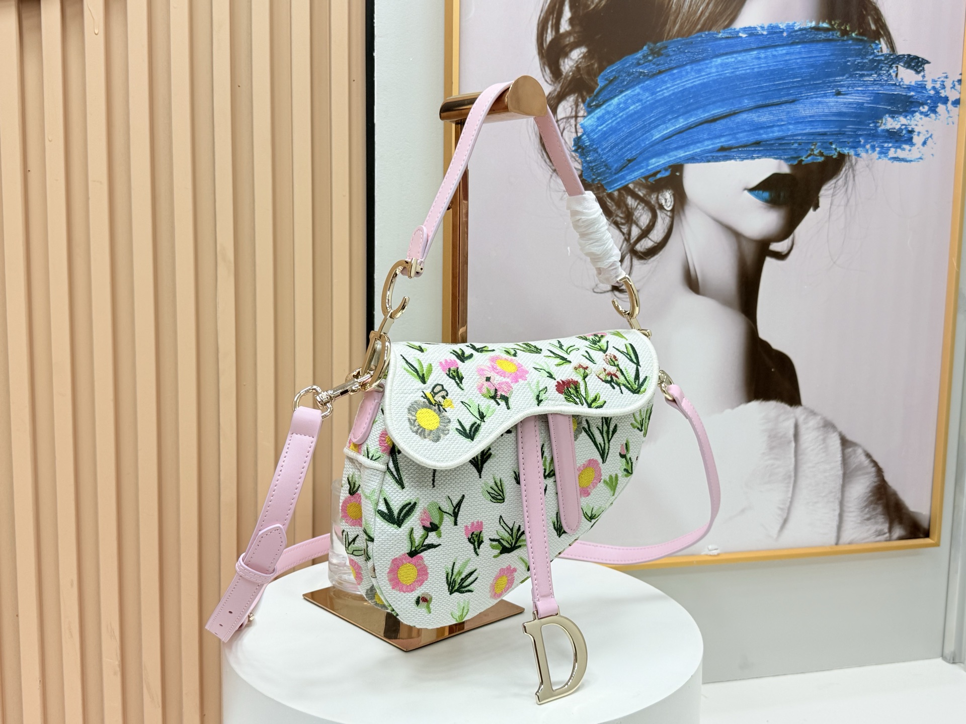 [TOP] Christian Dior Saddle Bag  24×16×18cm - Pink