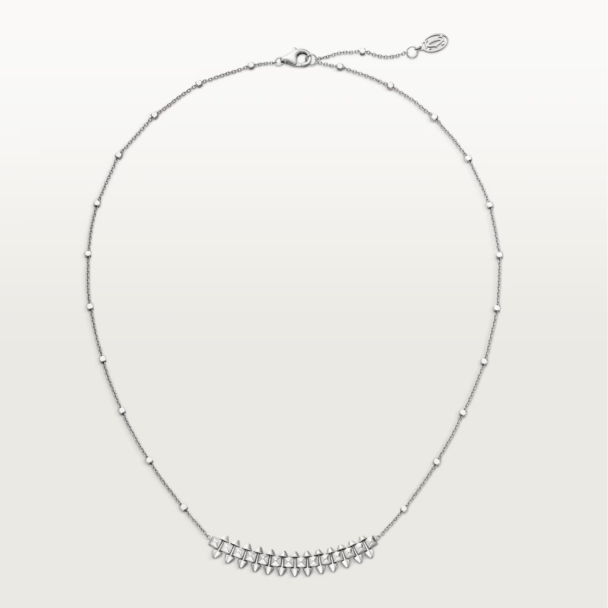 Carty Bullet Necklace, White Gold, Geometric Mesh