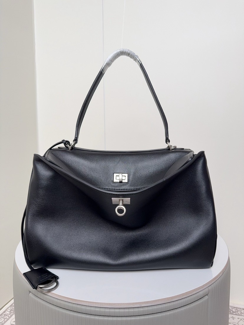 [TOP] BALENCIAGA Rodeo Bag 35x23x11cm - Black & SHW