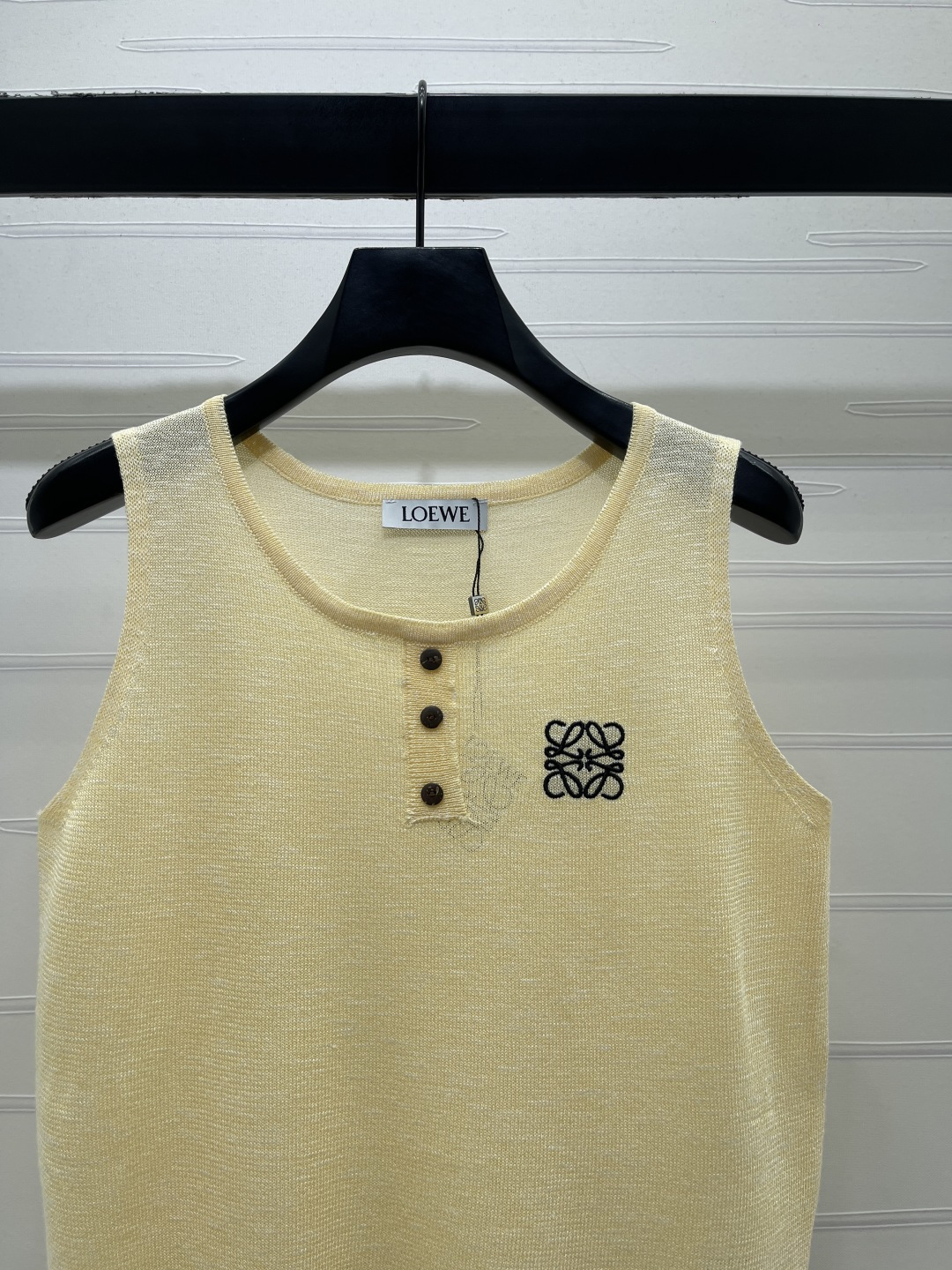 [TOP] LOEWE Totem Logo Knitted Vest - Yellow