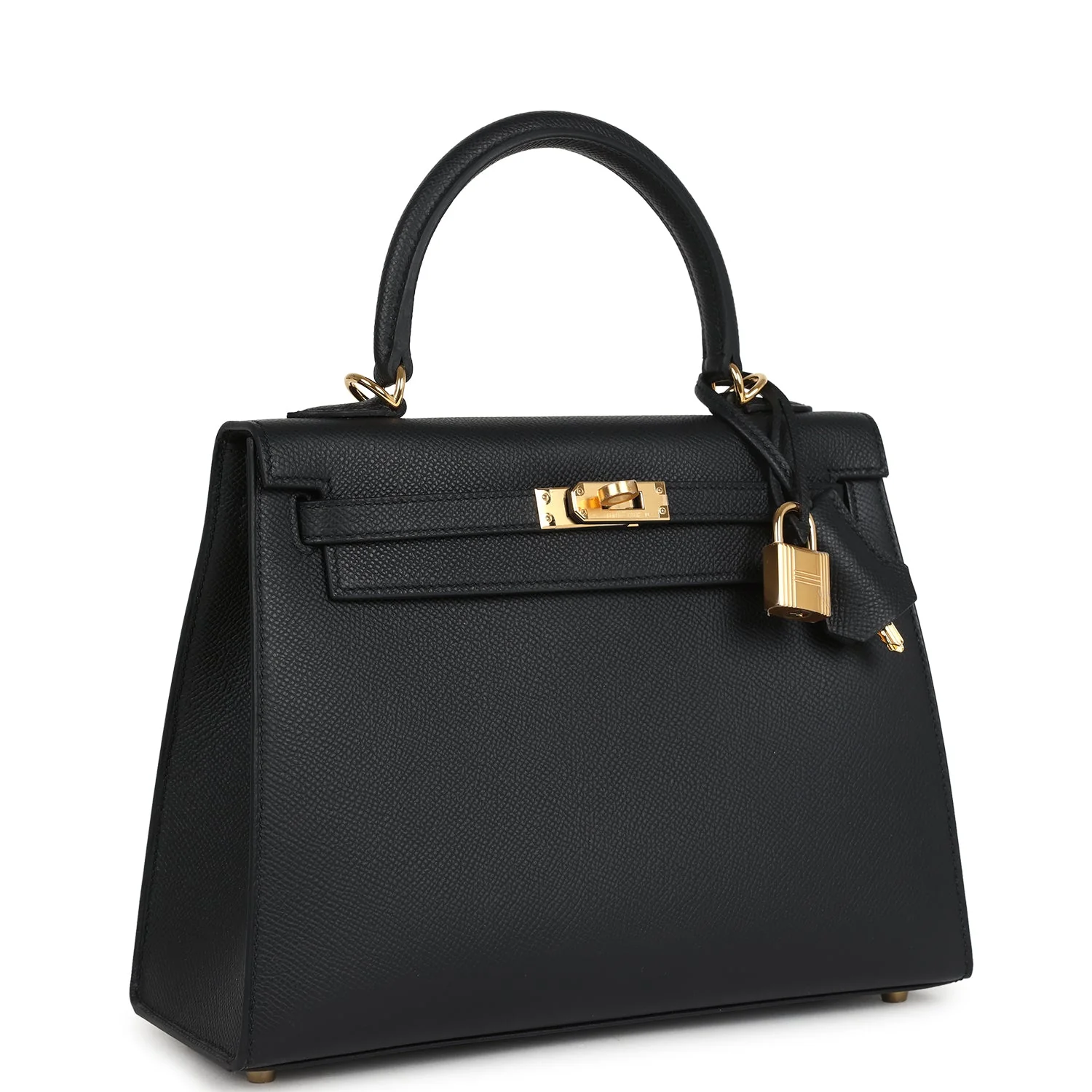 Hermes Kelly Sellier  Black Epsom Gold Hardware