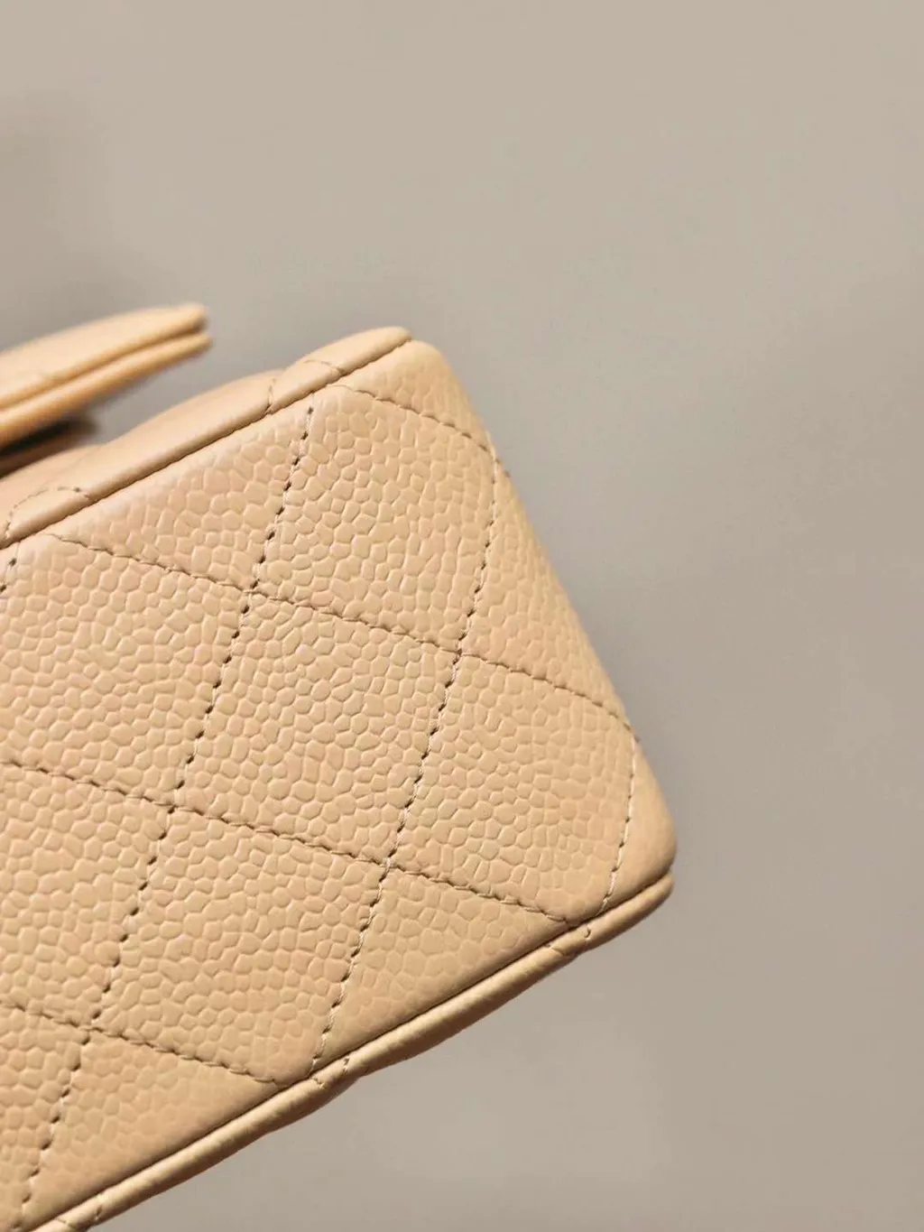 [TOP] CHANEL Classic Flap Bag 23cm - Apricot & GHW