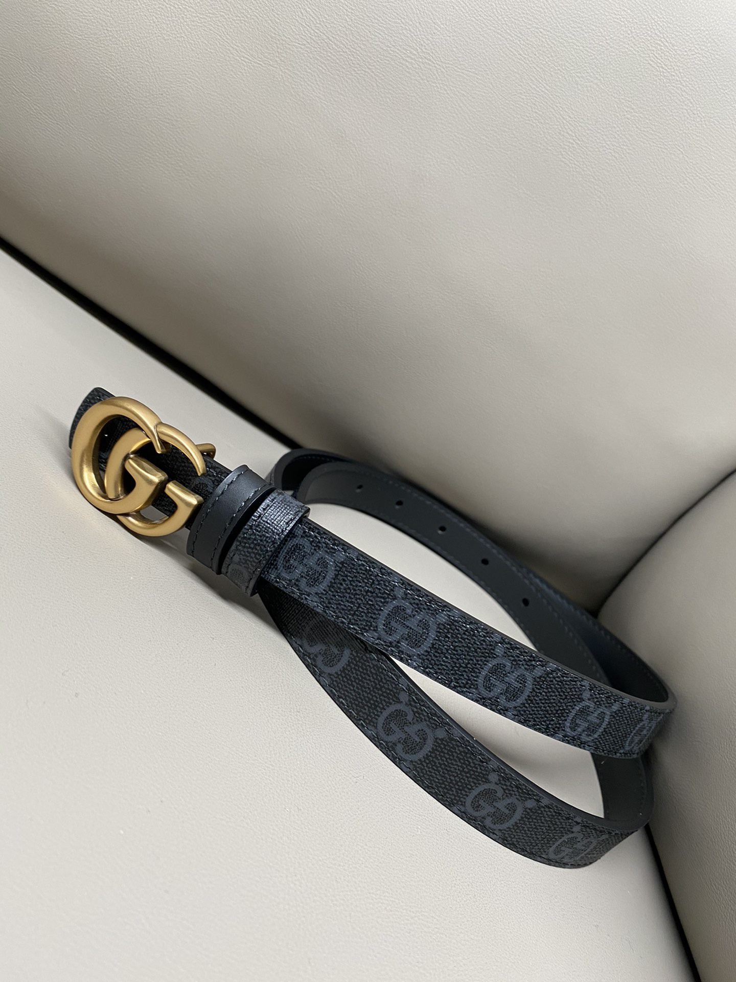 [TOP] GUCCI Marmont Belt 2 cm - Black - 711 Luxury