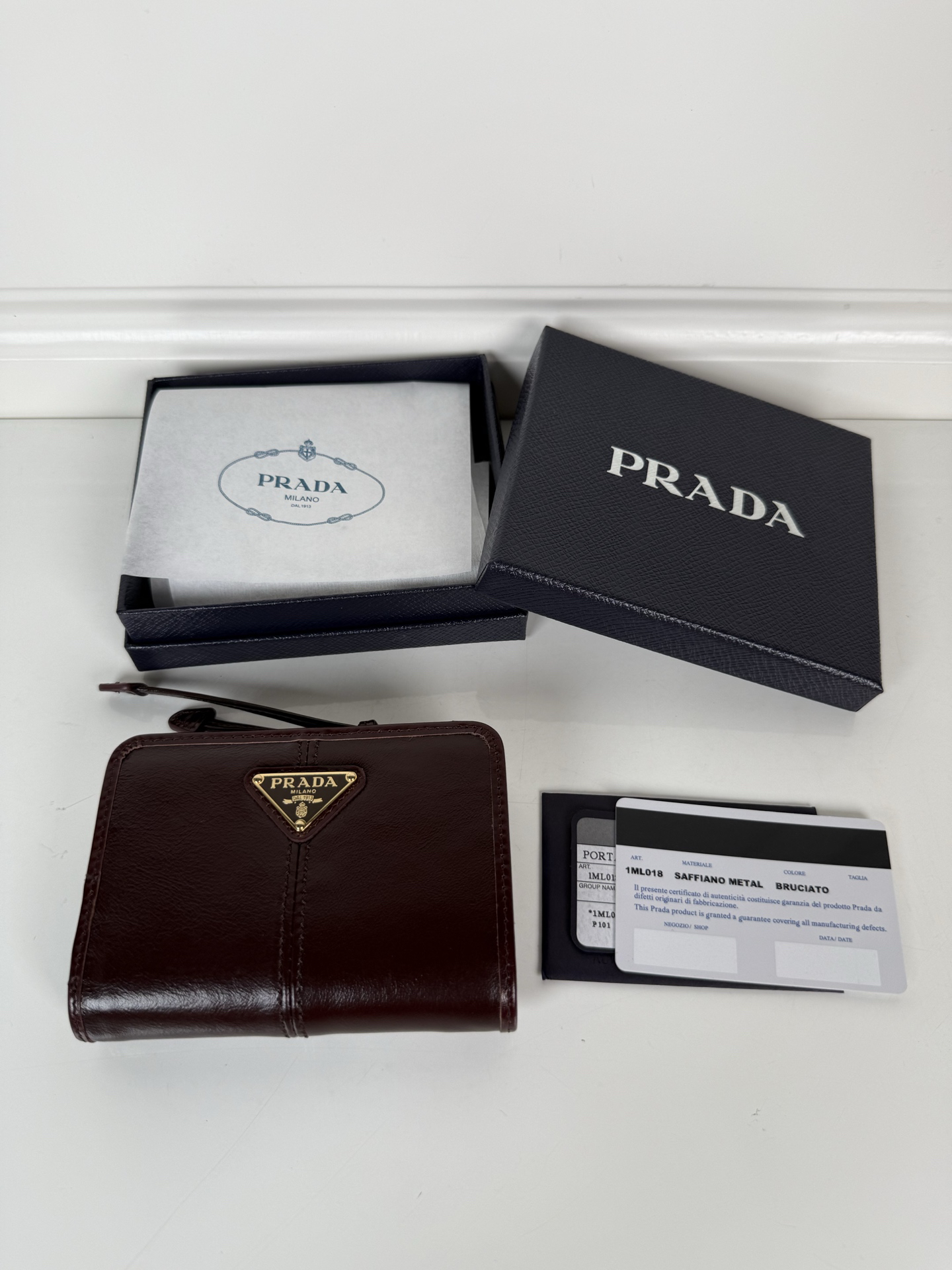 [TOP] PRADA Wallet 12 x 8cm - Chocolate - 711 Luxury