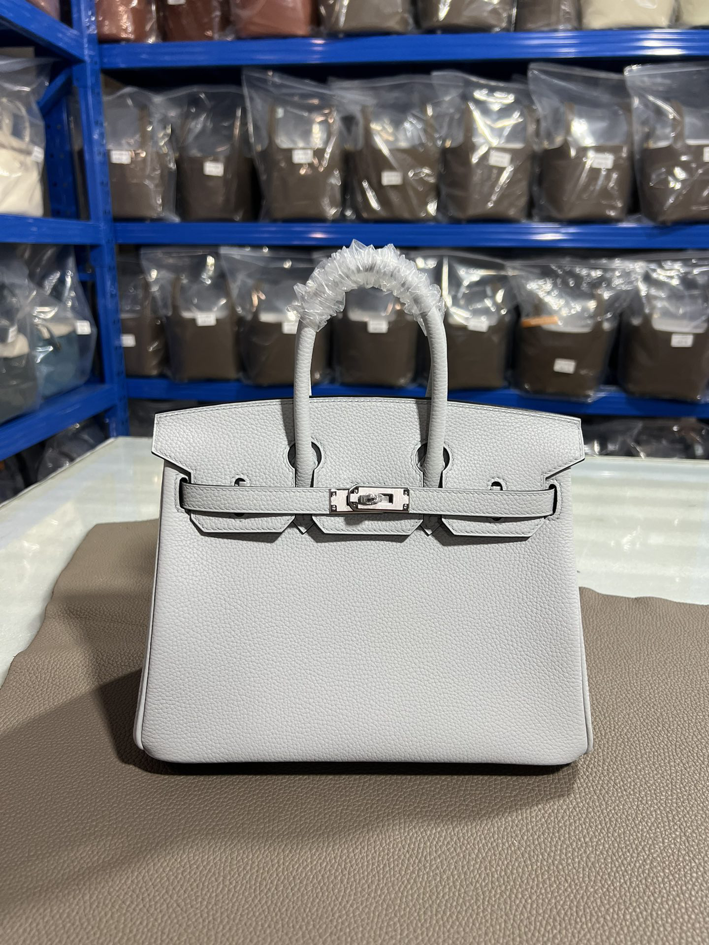 [TOP] HERMES Birkin Togo 25cm - Bleu Pale & SHW