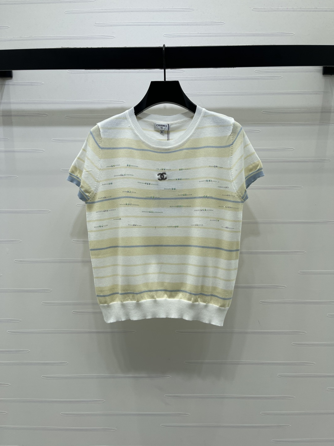 [TOP] CHANEL Knit Top - White and Yellow - 711 Luxury