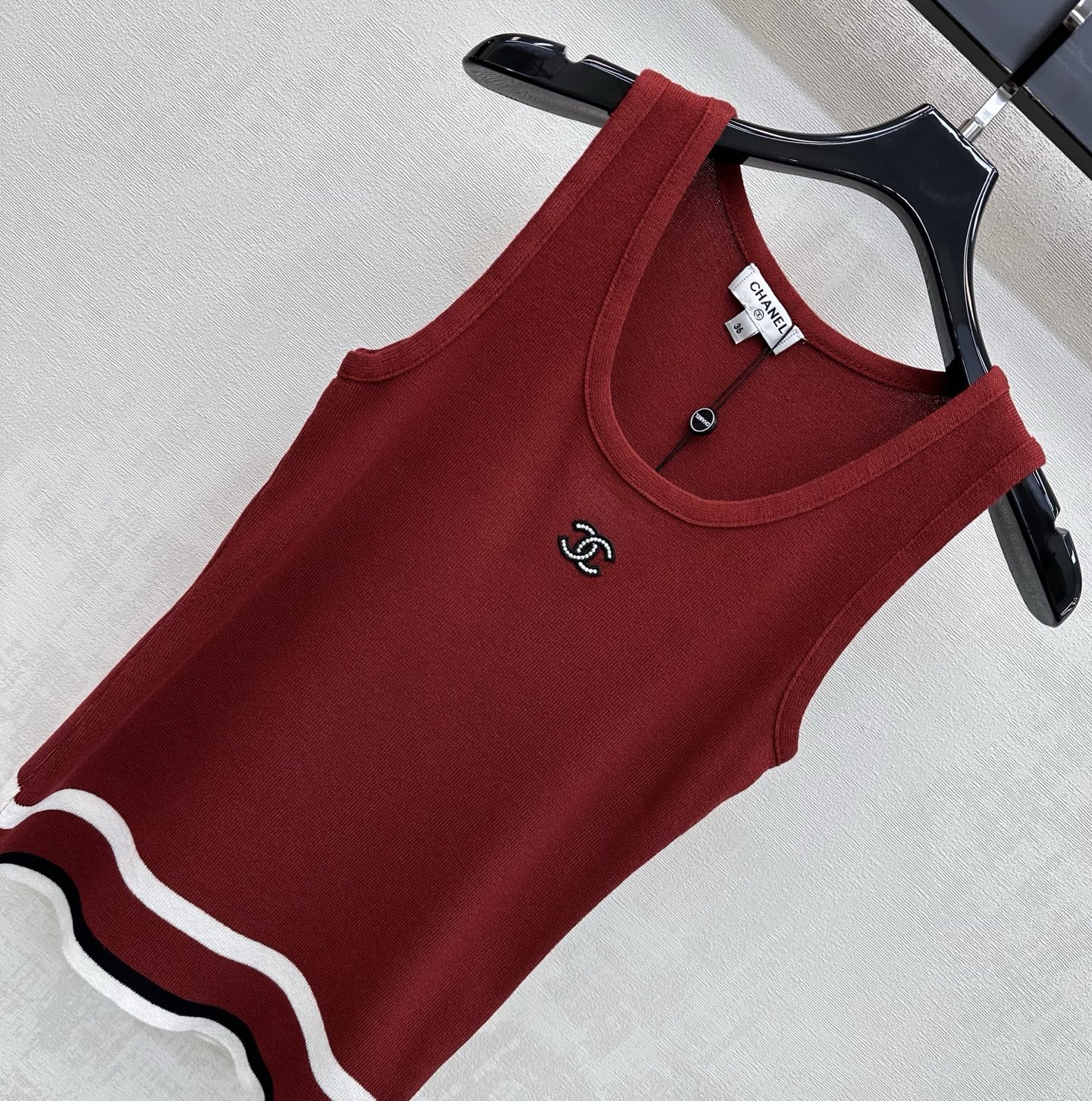 [TOP] CHANEL Knit Vest - Red - 711 Luxury