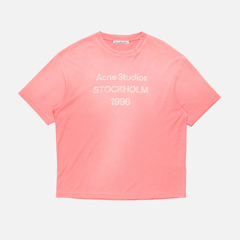 Acne Studios Sprayed Logo T-shirt Tango Pink #387841