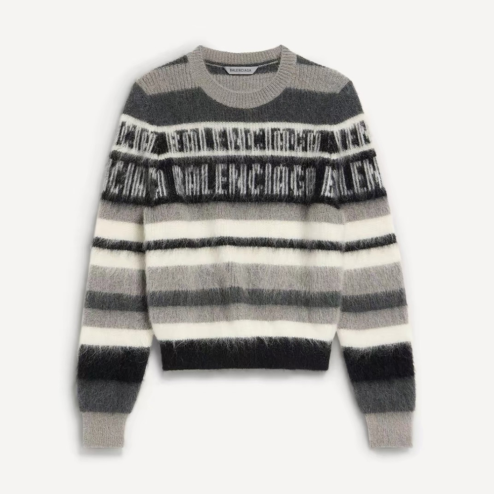 Balenciaga Clothing Balenciaga Logo Letter Striped Sweater #395662 | Nigo Office