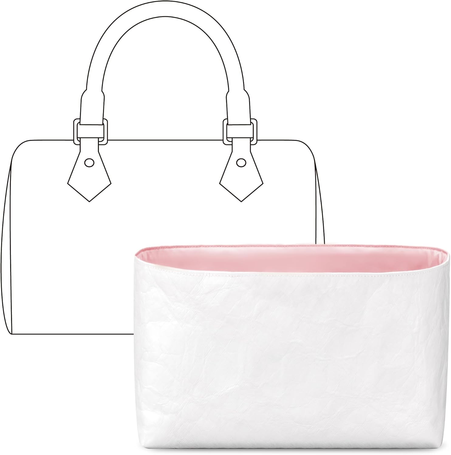 FANJI Project Handbag Organizer Insert for LV Speedy 30, Custom Fit Inside Premium Vanile Lightweight WaterResistant Purse Insert with Cup Holder Accessories