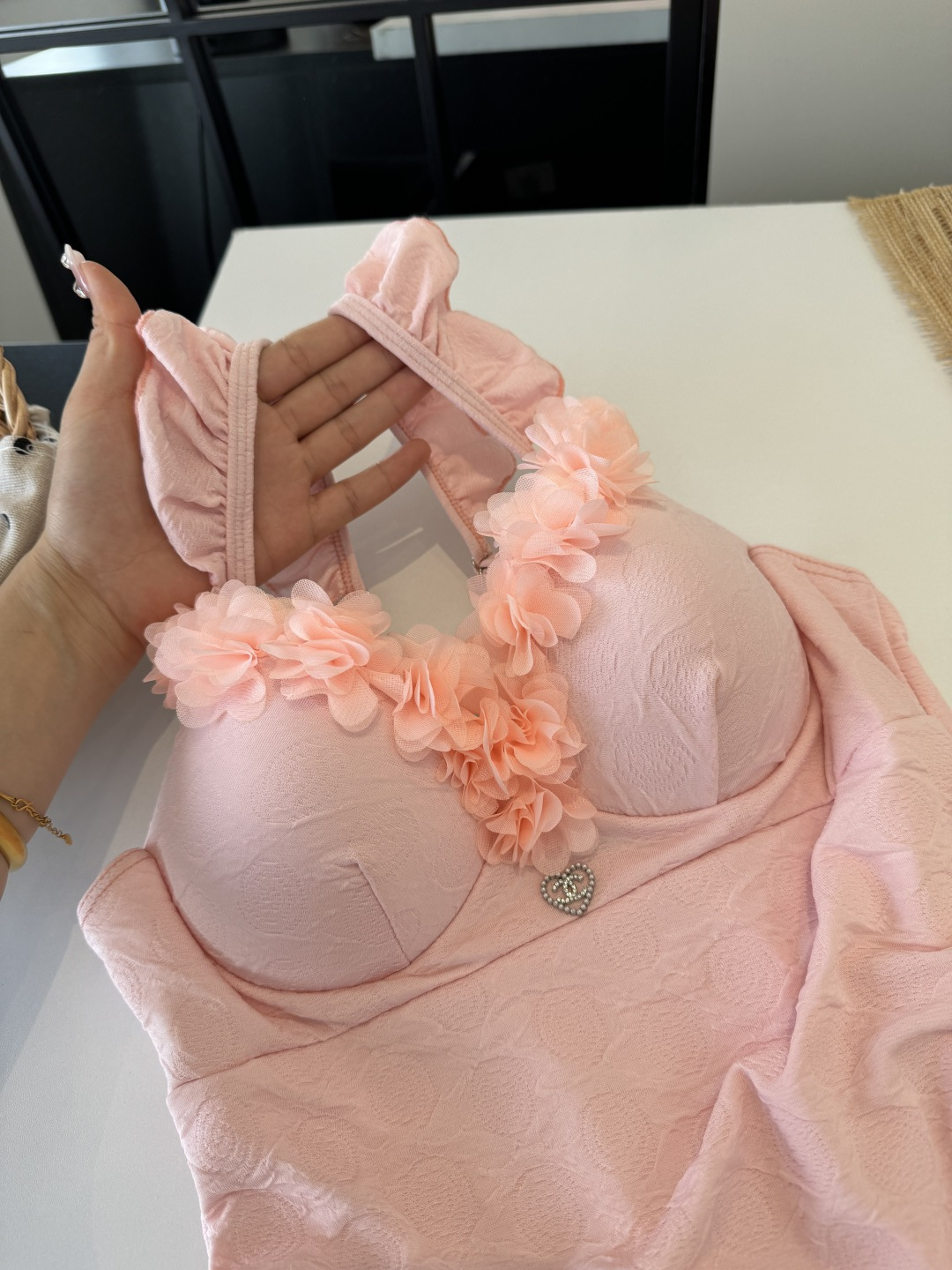 [TOP] CHANEL One-Piece Swimsuit - Pink