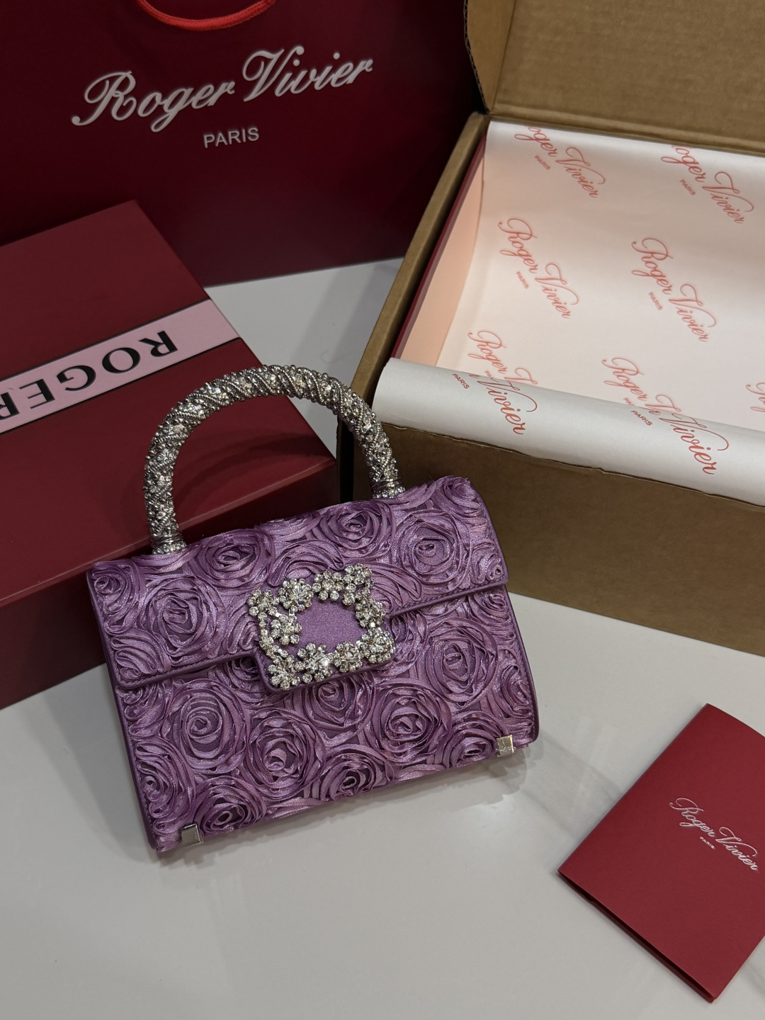 [TOP] ROGER VIVIER Diamond Bag 19-4-13 CM - Purple - 711 Luxury