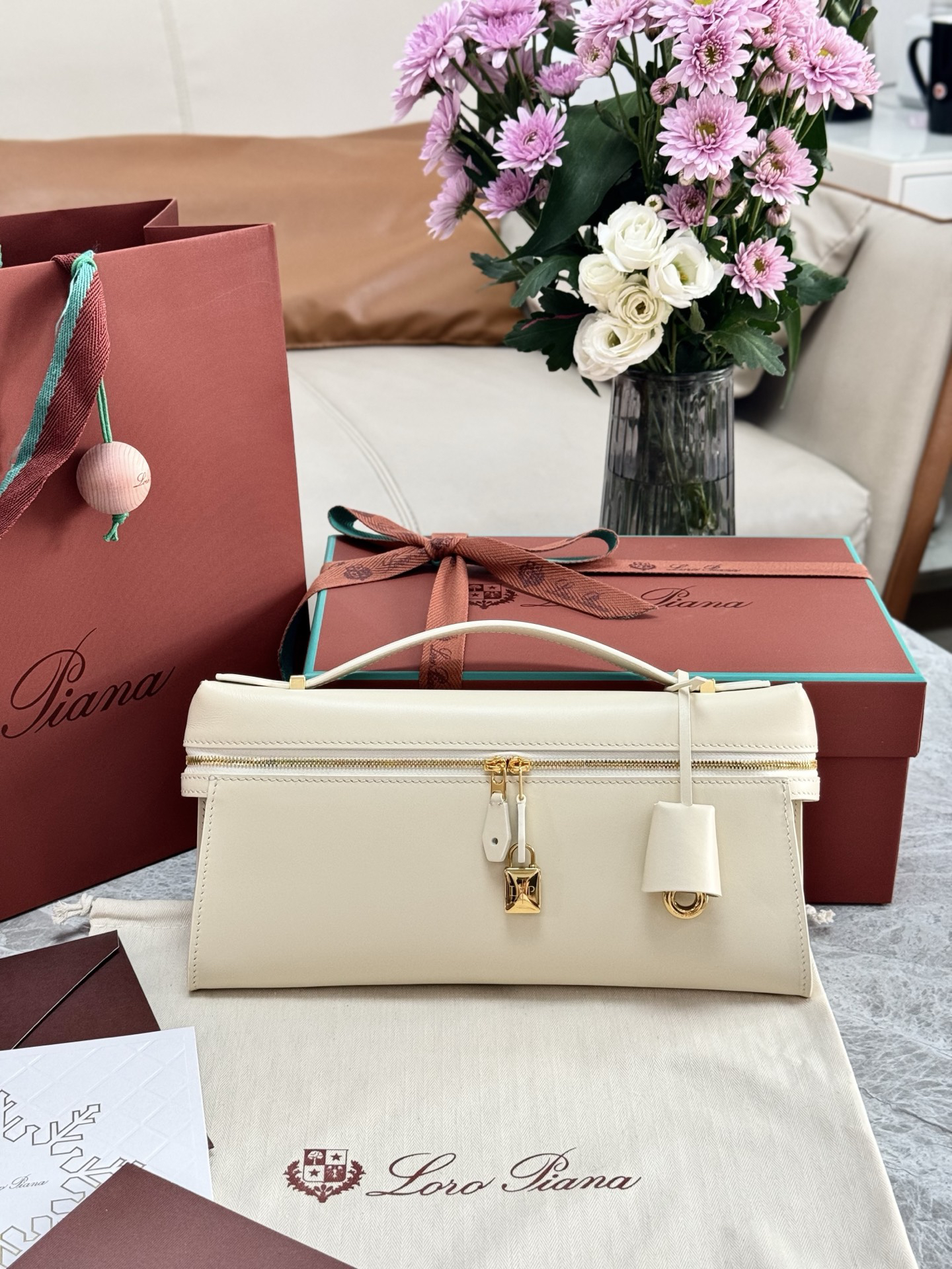 [TOP] Loro Piana Extra utch L29 Bag 29-14-3 cm - Beige - 711 Luxury
