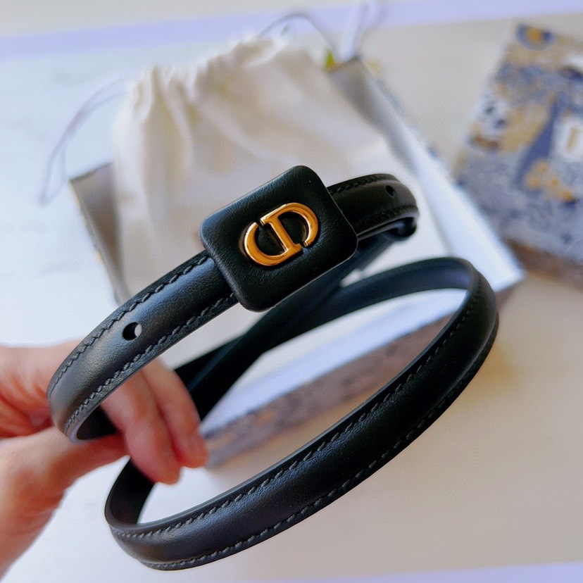 [TOP] Christian Dior Belt Cowhide 15mm - Black - 711 Luxury