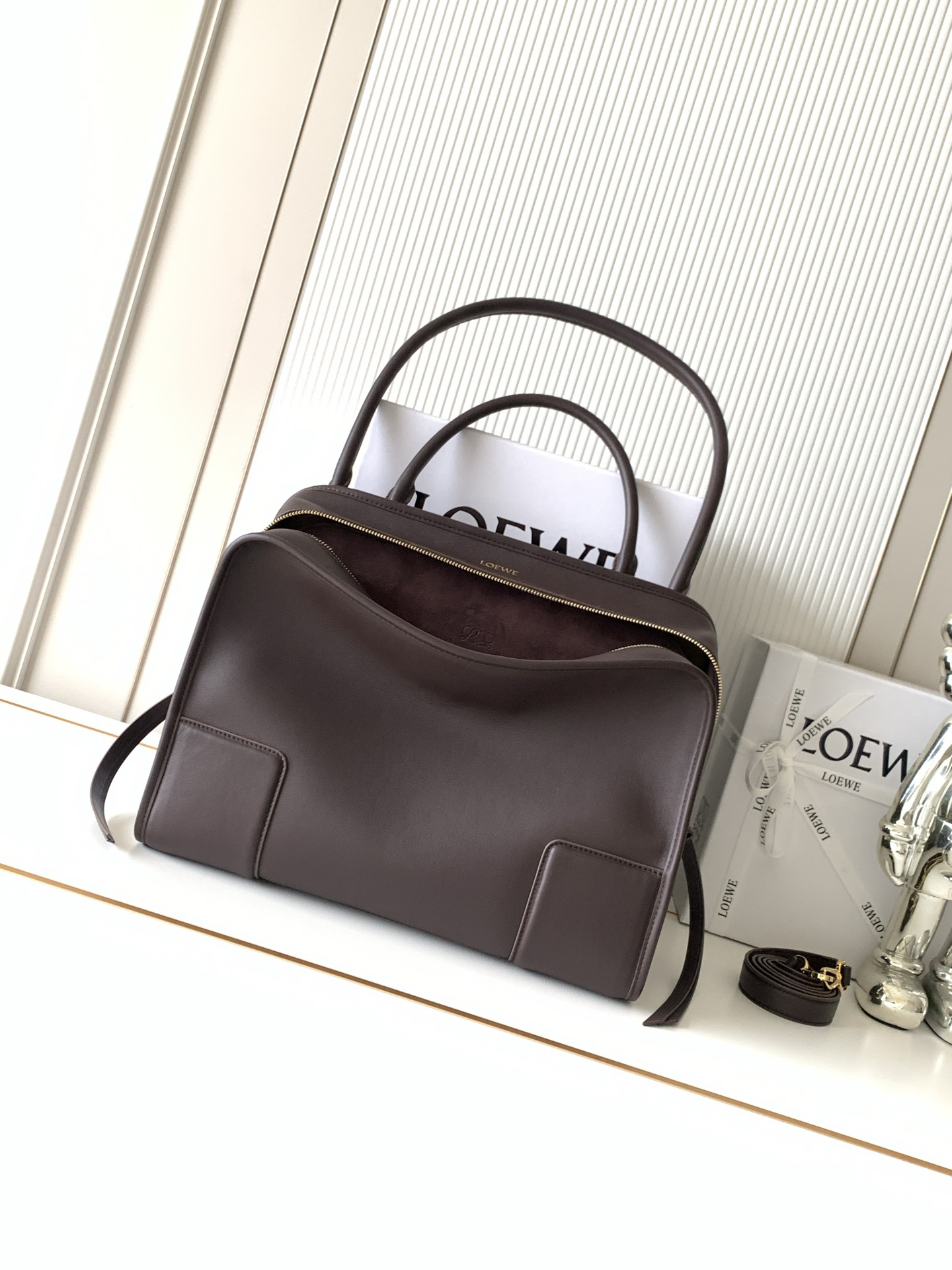 [TOP] LOEWE Amazona 180 Bag 34.5*27*14 CM - Dark Chestnut - 711 Luxury