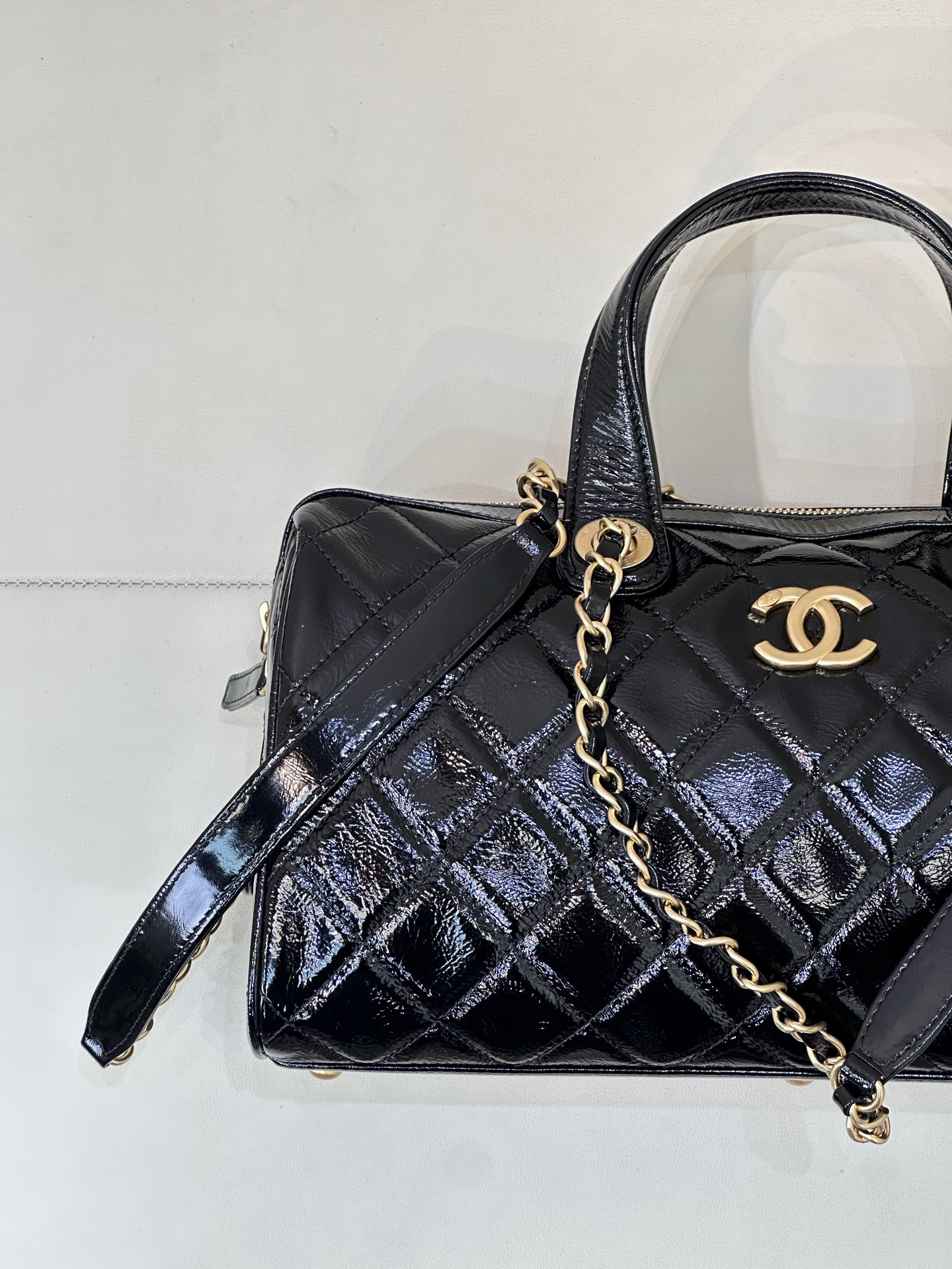 [TOP] CHANEL Boston Bag Wax Leather 31x17x13cm - Black - 711 Luxury
