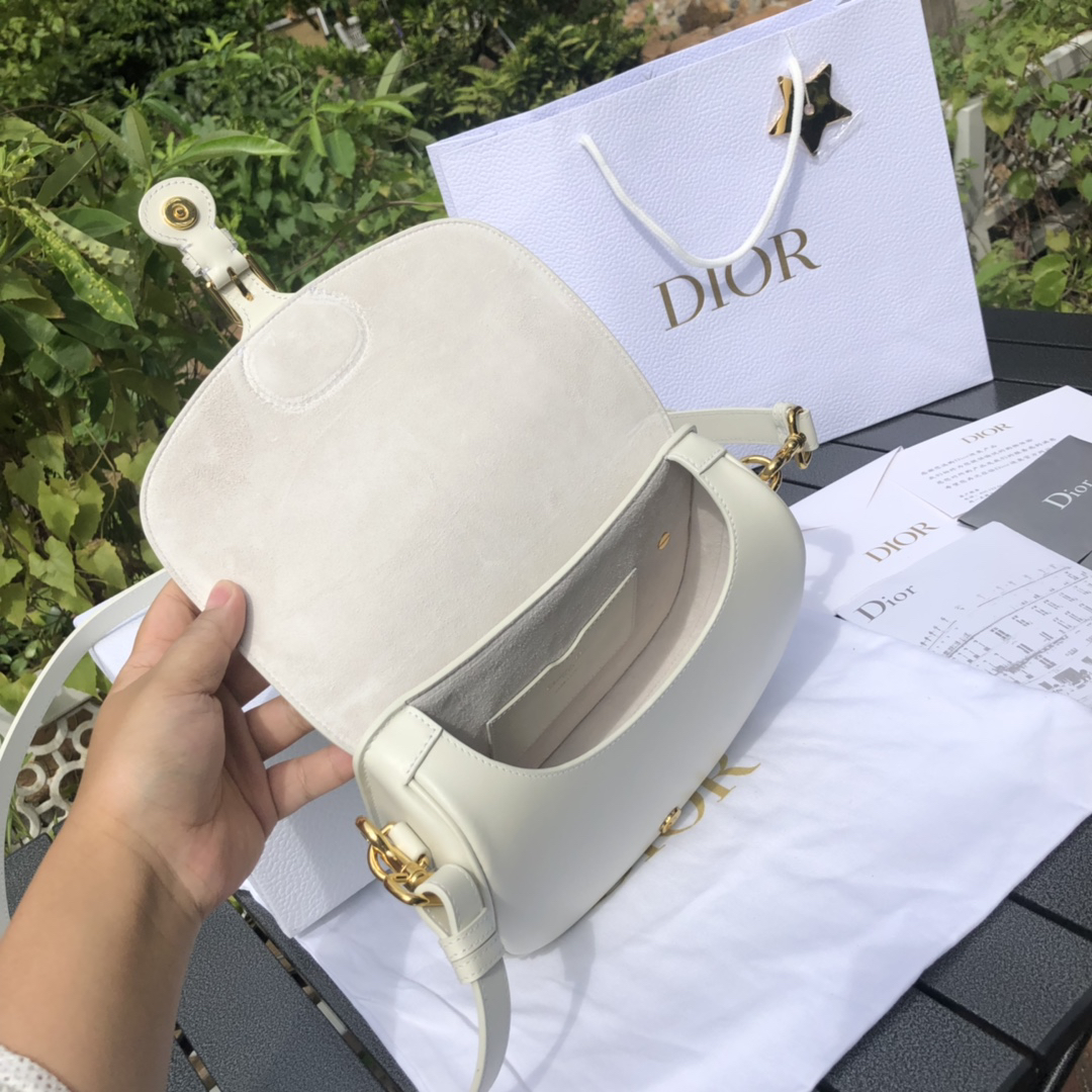 [TOP] Christian Dior Bobby Bag Calfskin 22x17x6cm - White