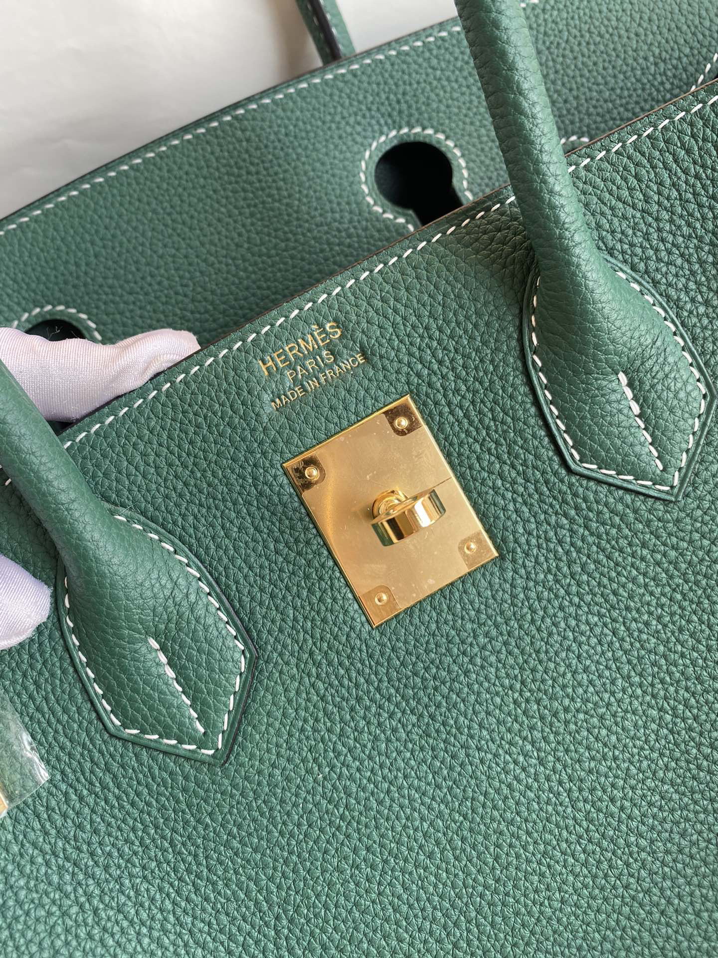 [TOP] HERMES Birkin Togo Leather 30cm - Malachite & GHW