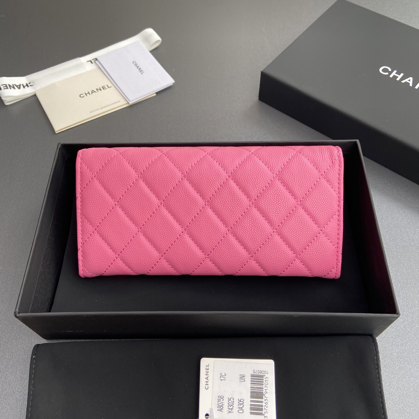 [TOP] CHANEL Long Folding Caviar Wallet 19cm - Pink - GHW - 711 Luxury