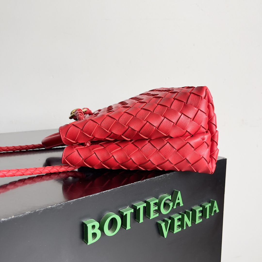 [TOP] Bottega Veneta BV Andiamo Bag Lambskin 25x22x10.5cm - Red - 711 Luxury