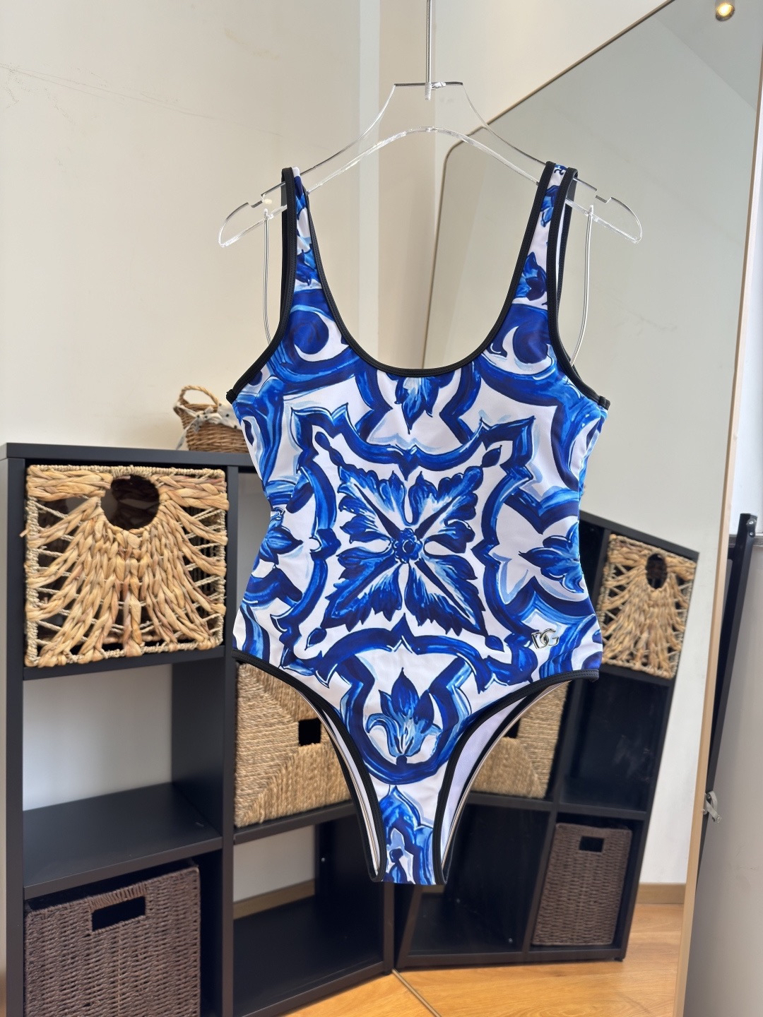 [TOP] Dolce & Gabbana DG One-Piece Swimsuit - Blue - 711 Luxury
