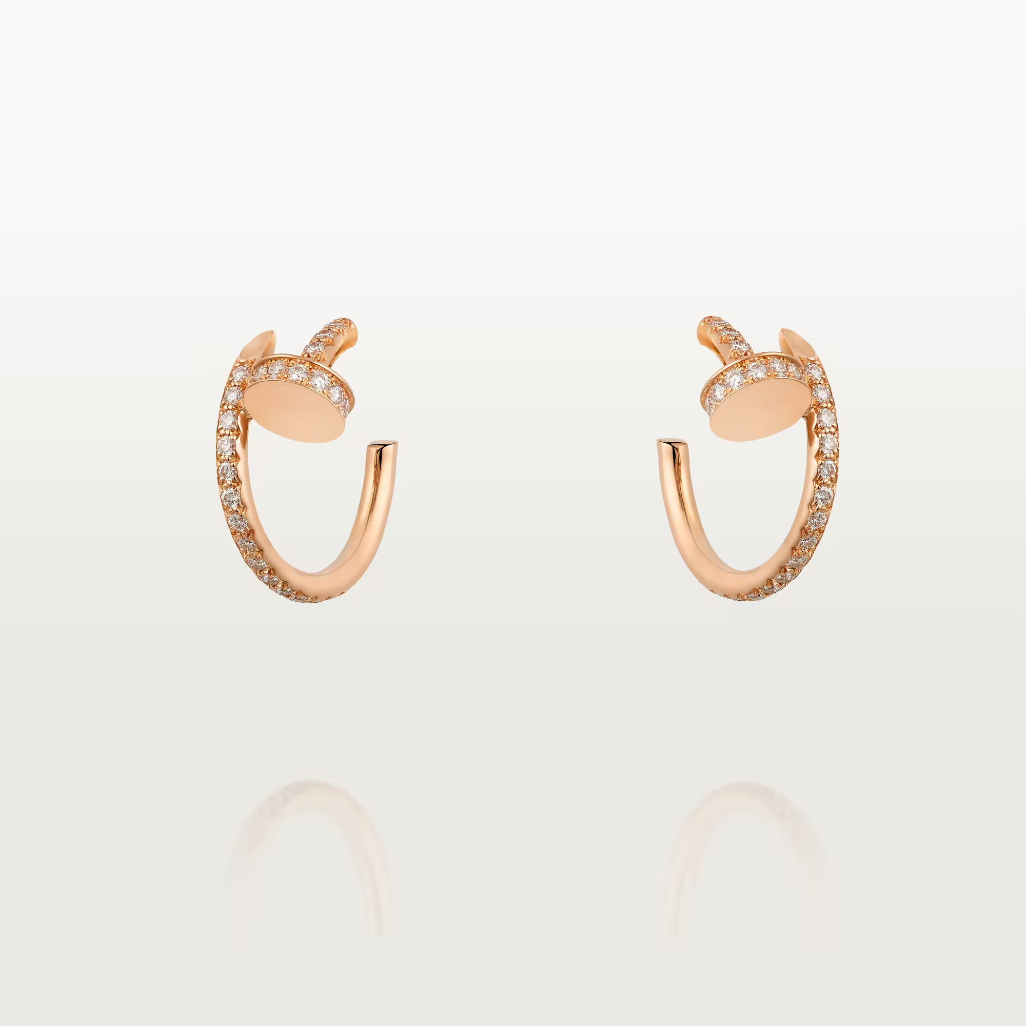 Carty Nails Solo Trace Earrings,Rose Gold ,36 Moissanite