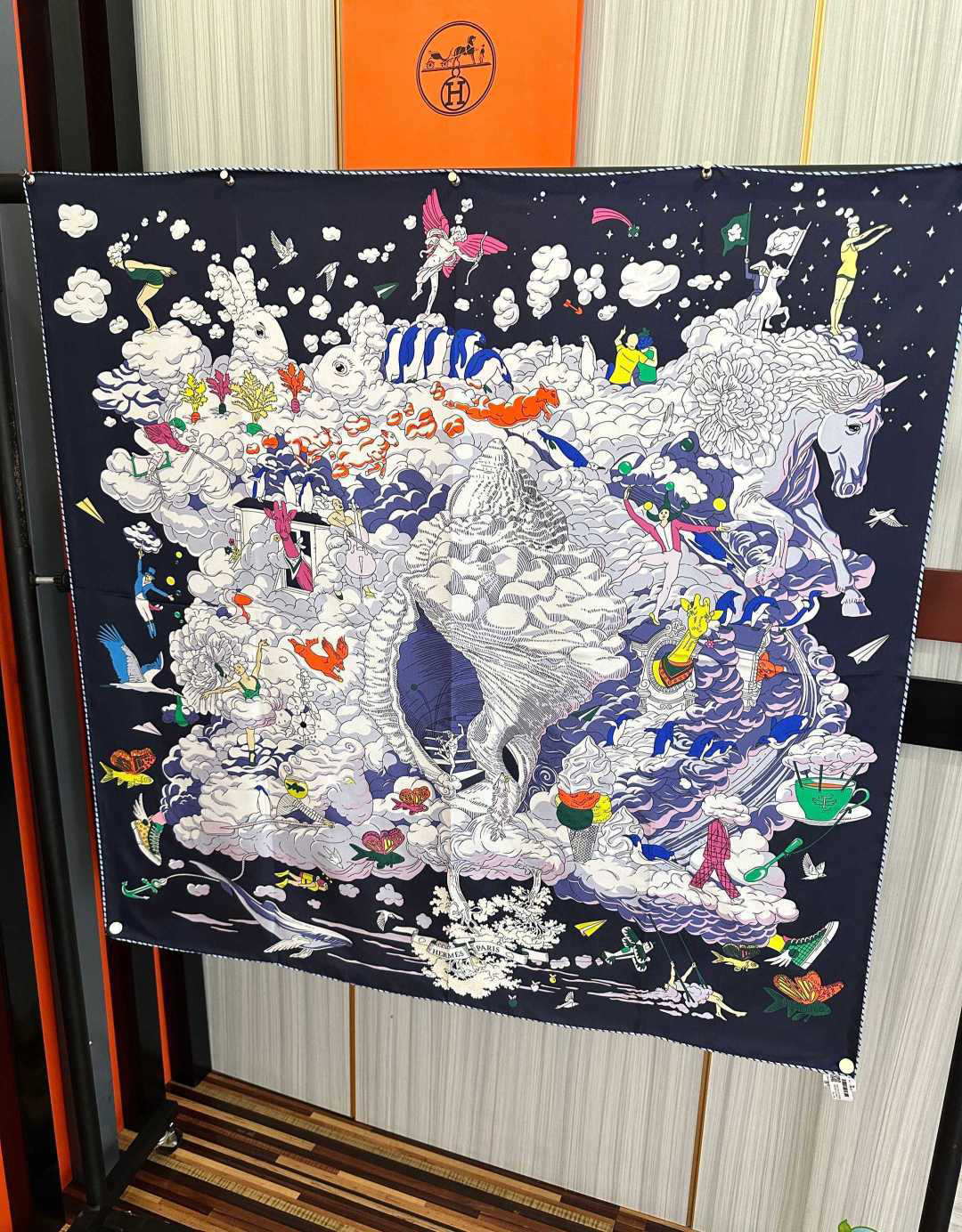 [TOP] HERMES Scarf 90x90 cm - Dark Blue - 711 Luxury