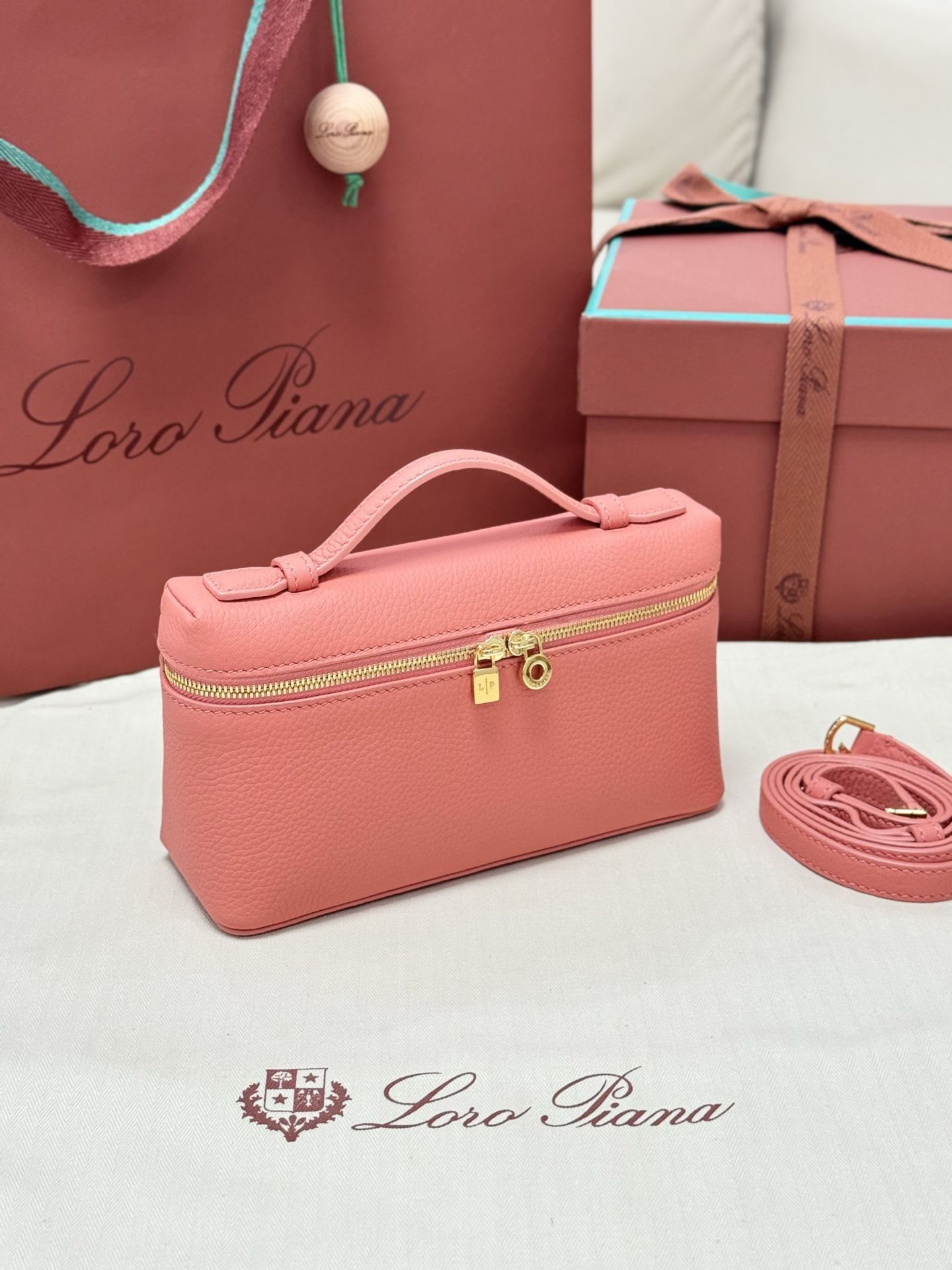 [TOP] Loro Piana Extra Poet L19 Bag 19 x 11 x 6.5 cm - Pink - 711 Luxury