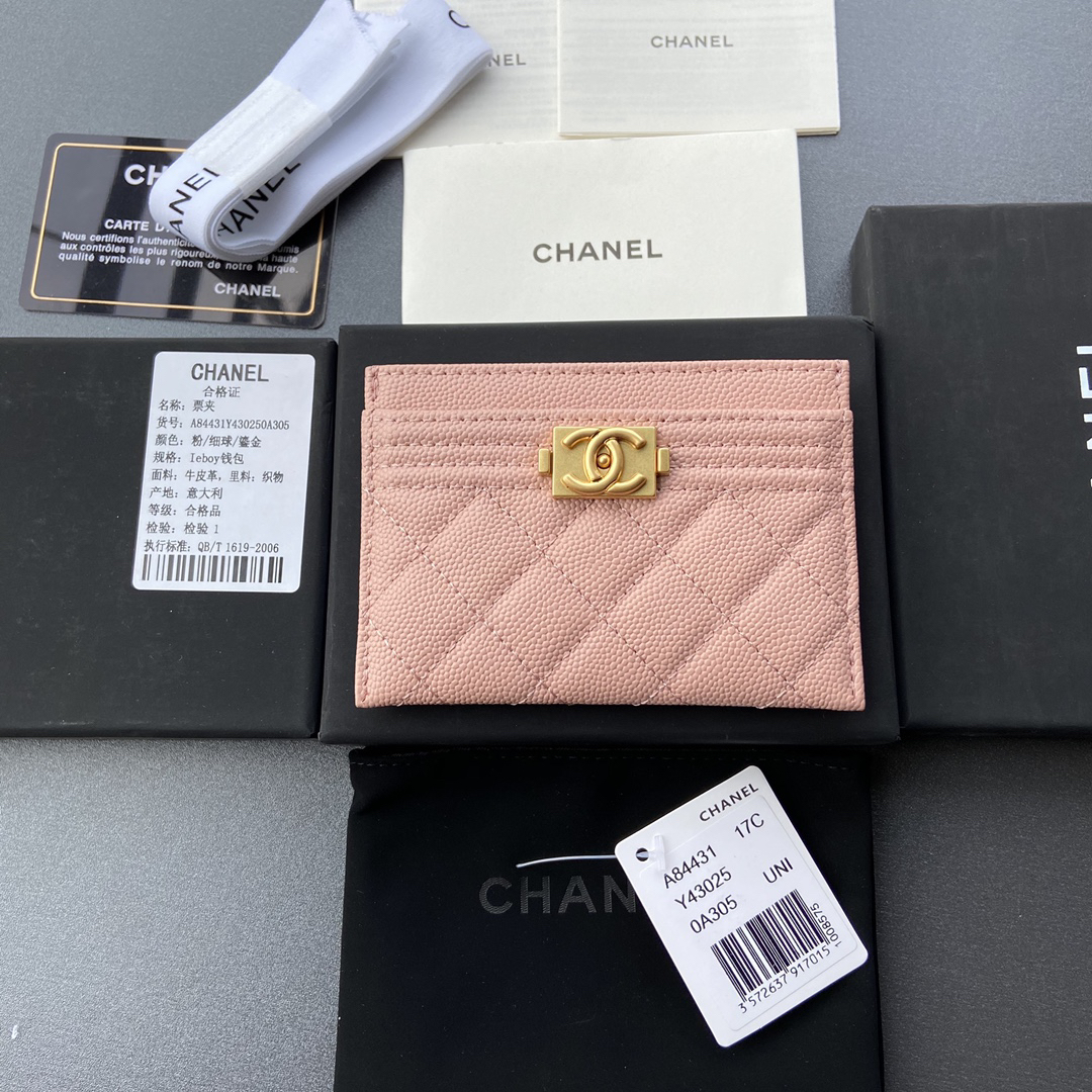 [TOP] CHANEL Leboy Cardholder - Pink - GHW - 711 Luxury