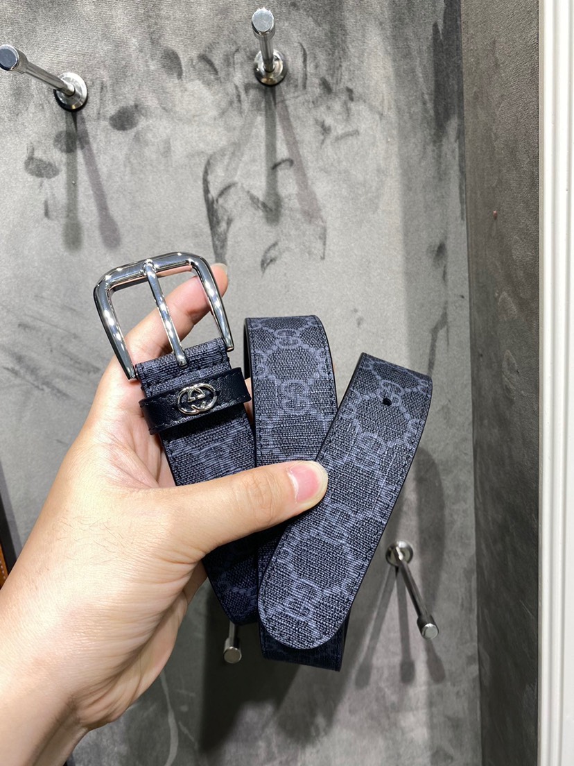 [TOP] GUCCI GG Belt 3.5cm - Black - 711 Luxury